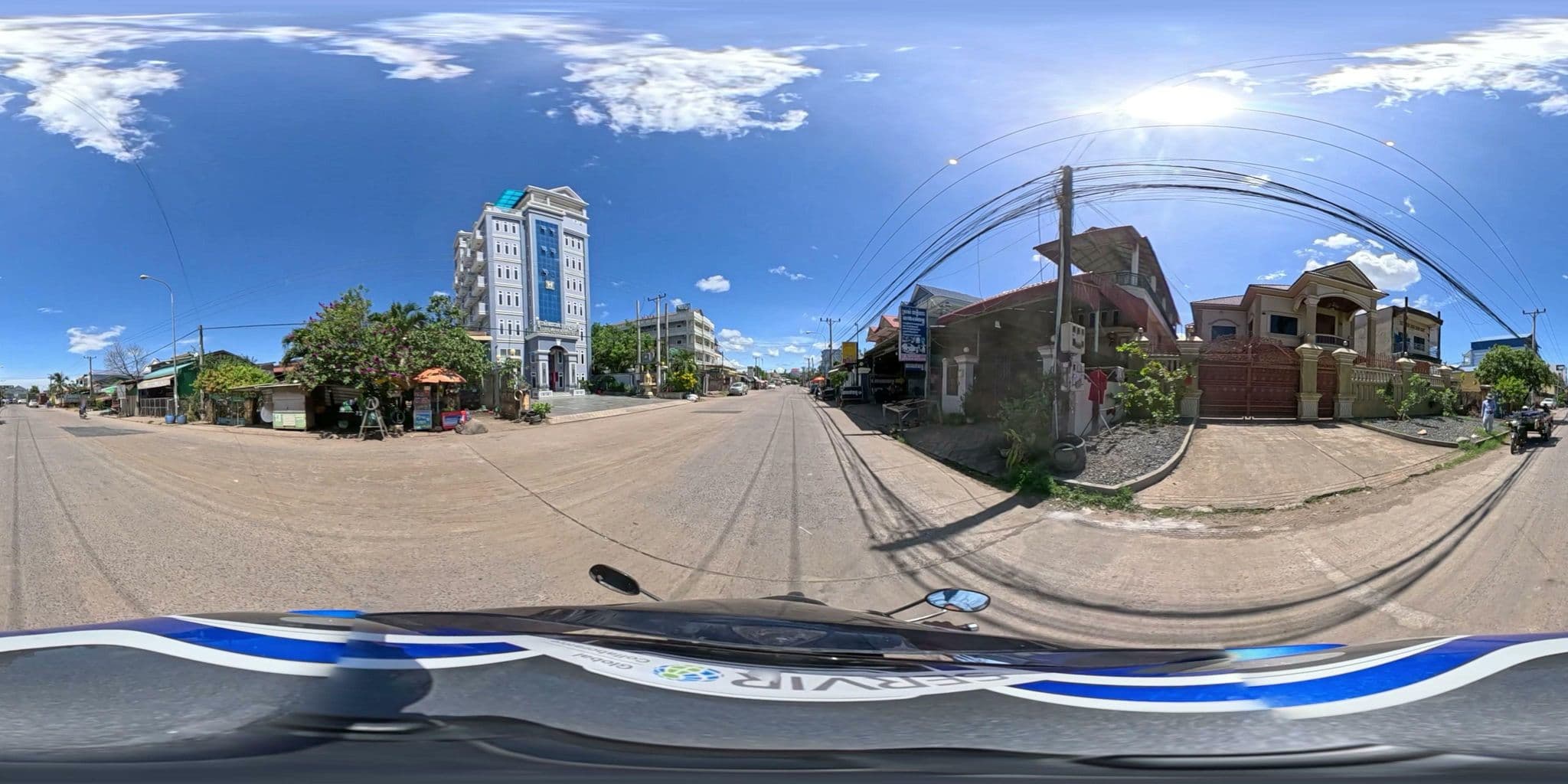 Street view near Monica Guesthouse & Restaurant, Kampot — © vteck (CC BY-SA · Mapillary)