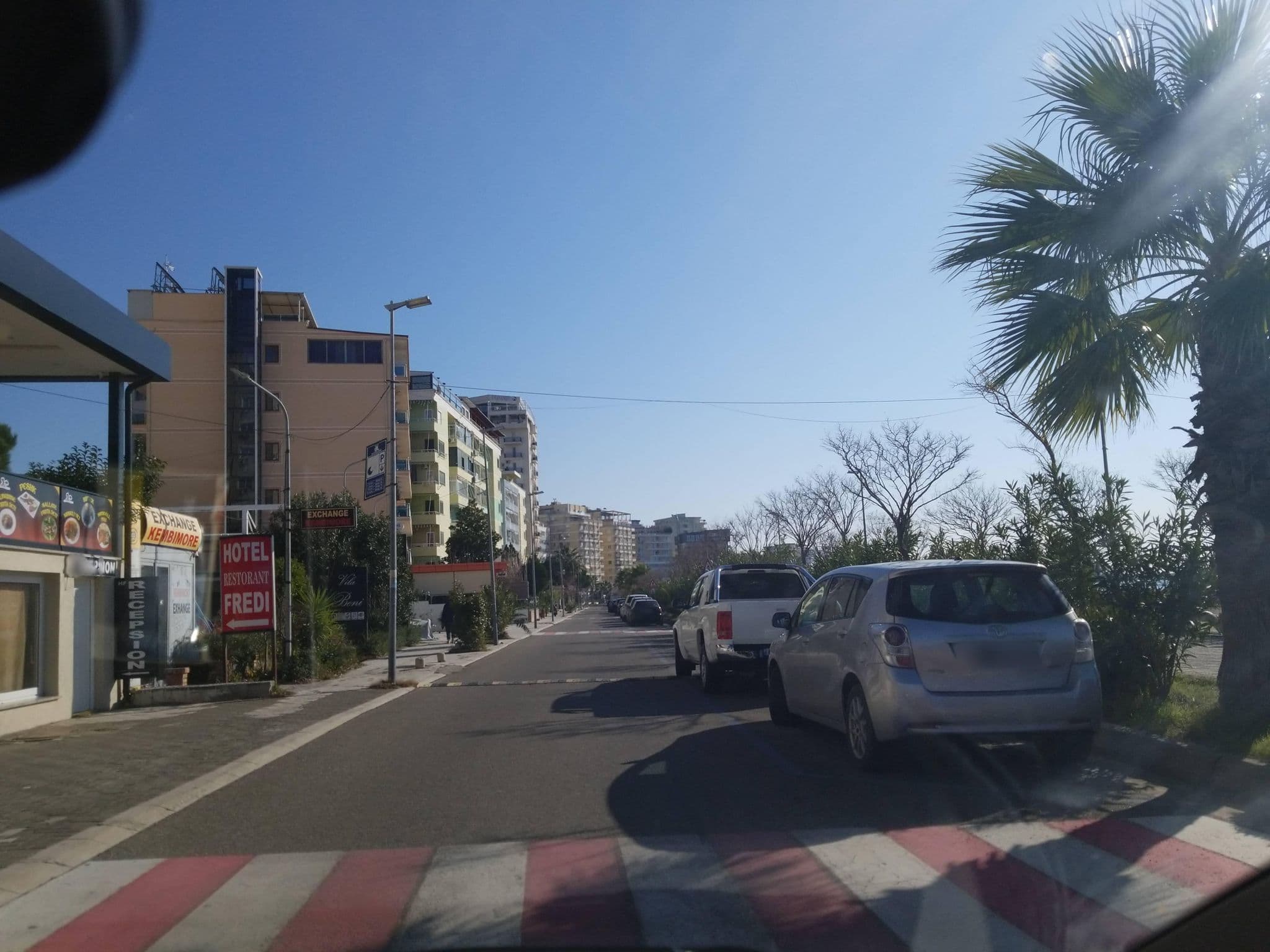 Street view near Hotel President, Shëngjin — © denisju_osm (CC BY-SA · Mapillary)