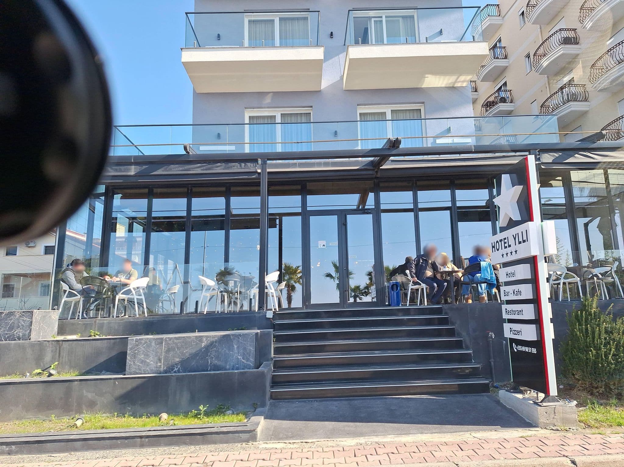 Street view near Hotel Bar Restorant YLLI, Shëngjin — © denisju_osm (CC BY-SA · Mapillary)