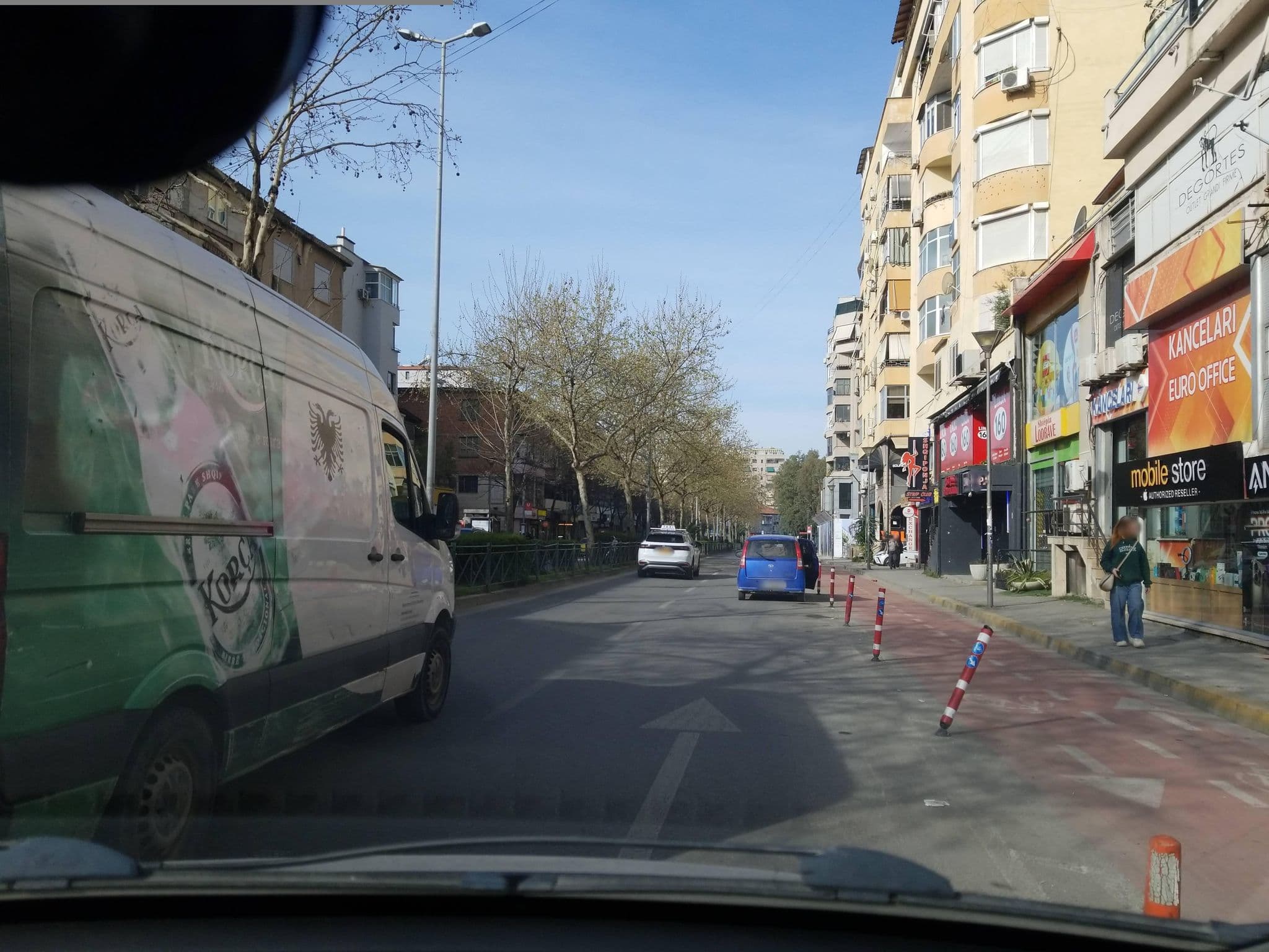 Street view near InJoy Hostel, Tirana — © denisju_osm (CC BY-SA · Mapillary)