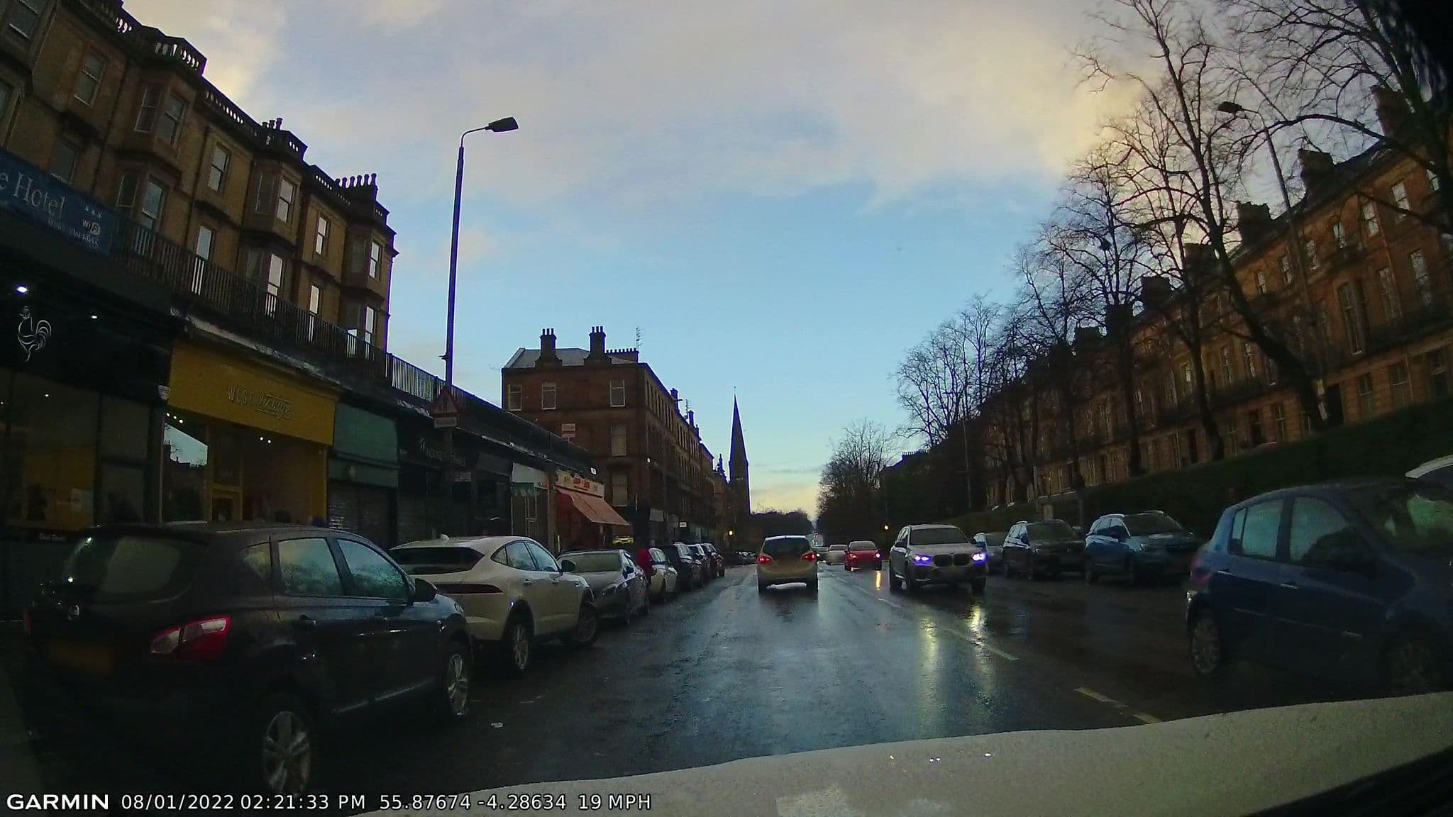 Street view near Royal West End Hotel, Glasgow — © gmc (CC BY-SA · Mapillary)