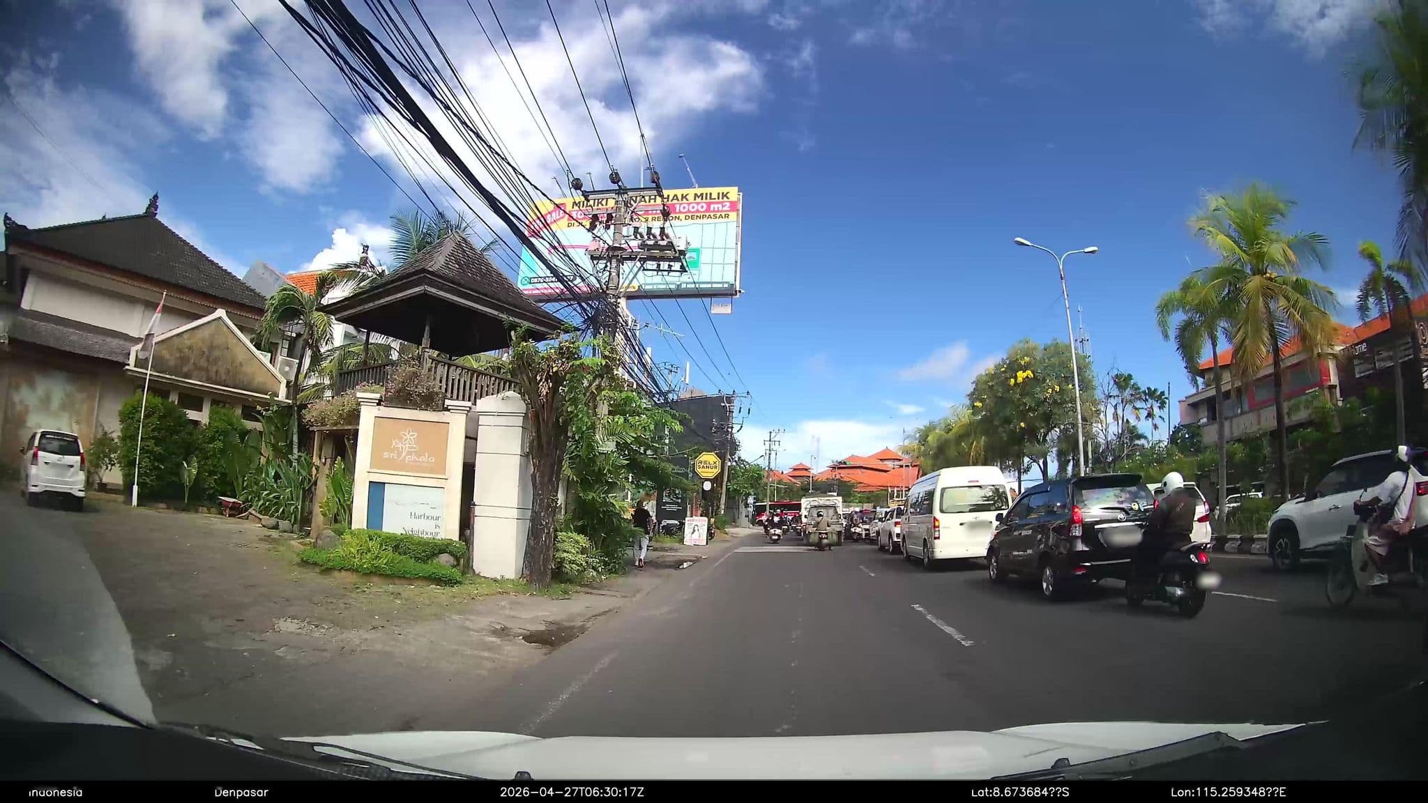 Street view near Sri Phala Resort and villa, Sanur
