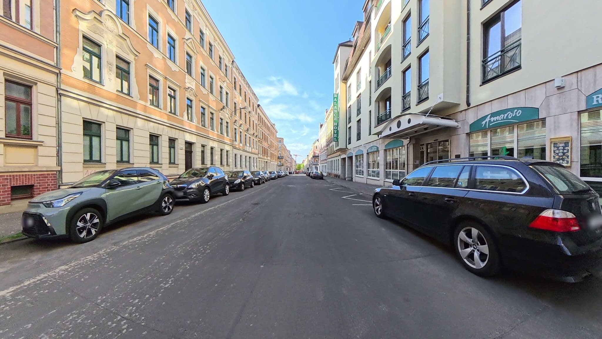 Street view near Balance Hotel, Leipzig — © AR88 (CC BY-SA · Mapillary)