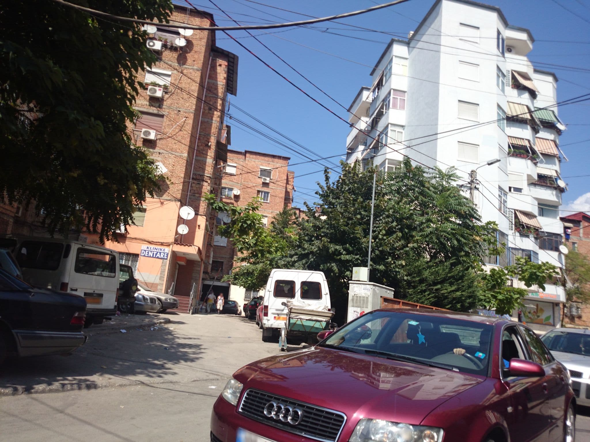 Street view near Hotel Drinos, Tirana