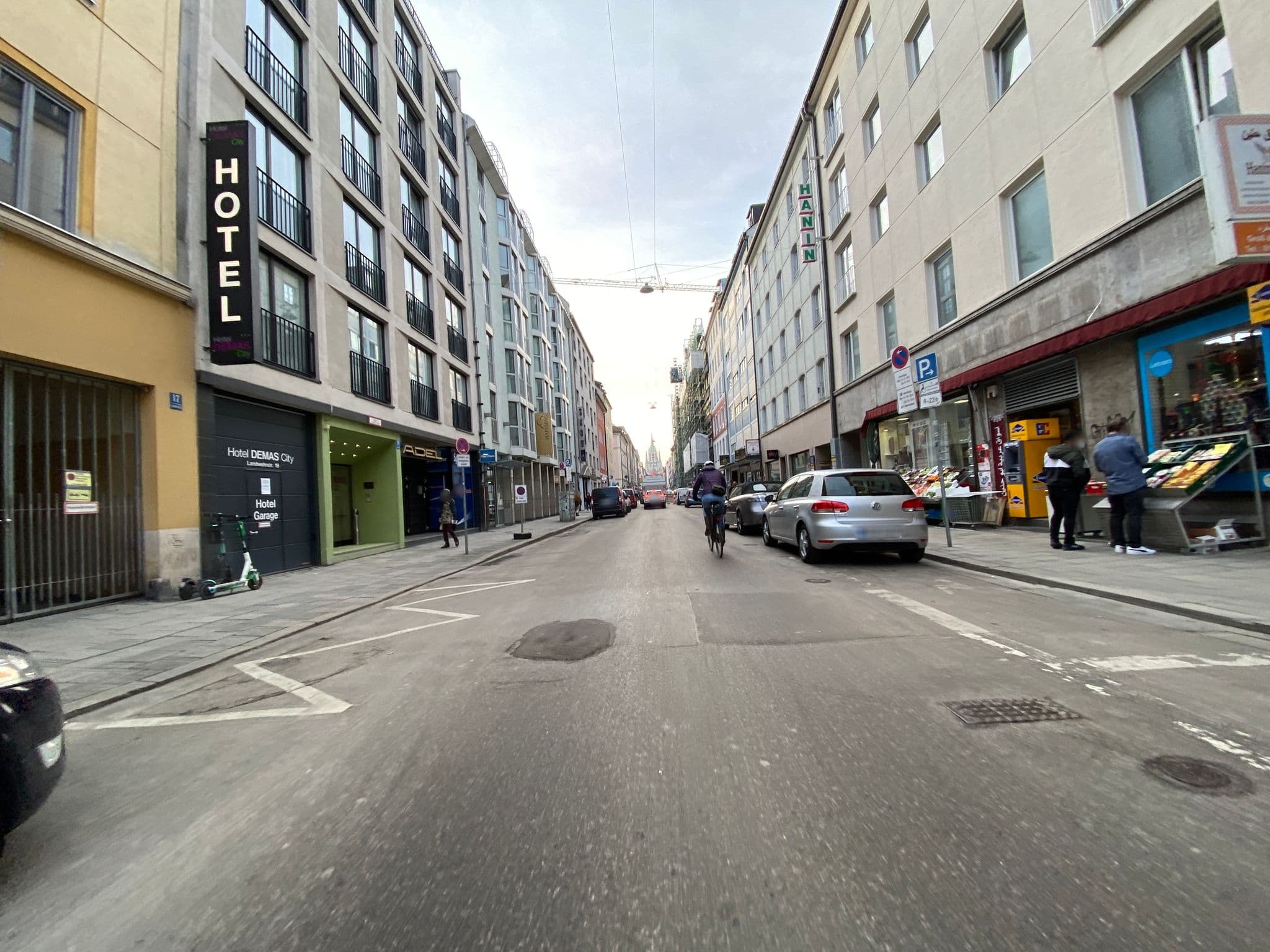 Street view near Hotel Demas City, Munich