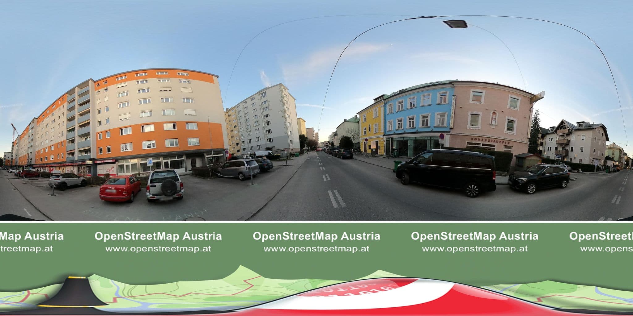 Street view near Hotel Hohenstauffen, Salzburg — © OidaHeast (CC BY-SA · Mapillary)