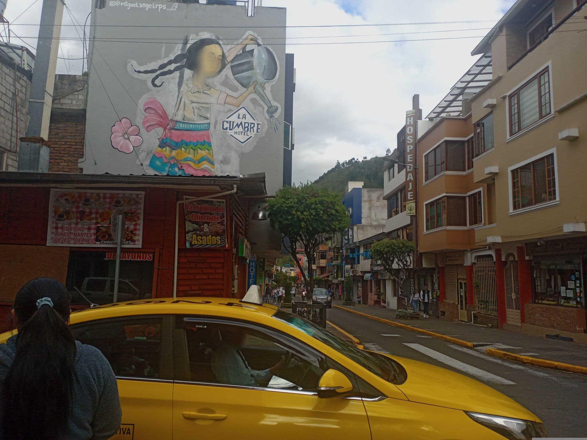 Street view near Hospedaje Rincón Baneño, Baños — © evelynquilca (CC BY-SA · Mapillary)