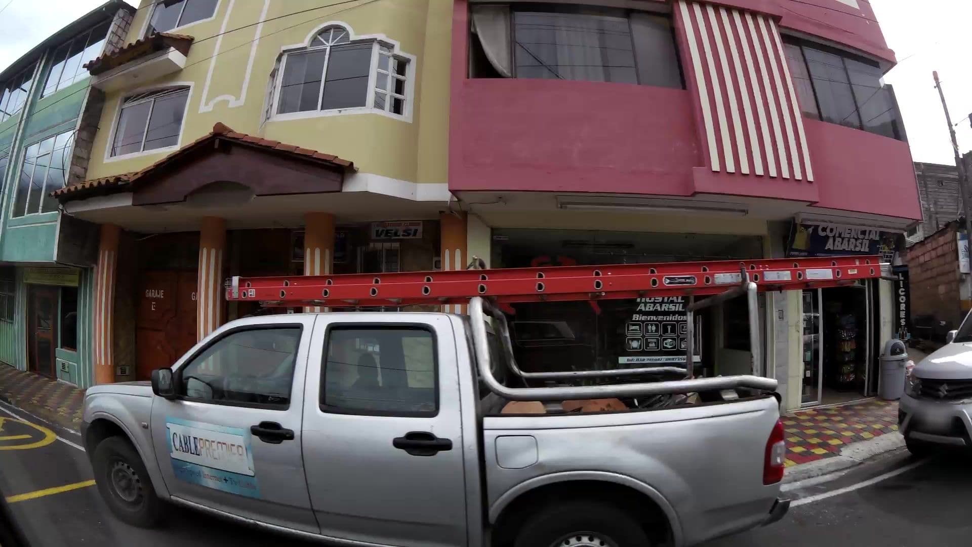 Street view near Hostal Abarzil, Baños