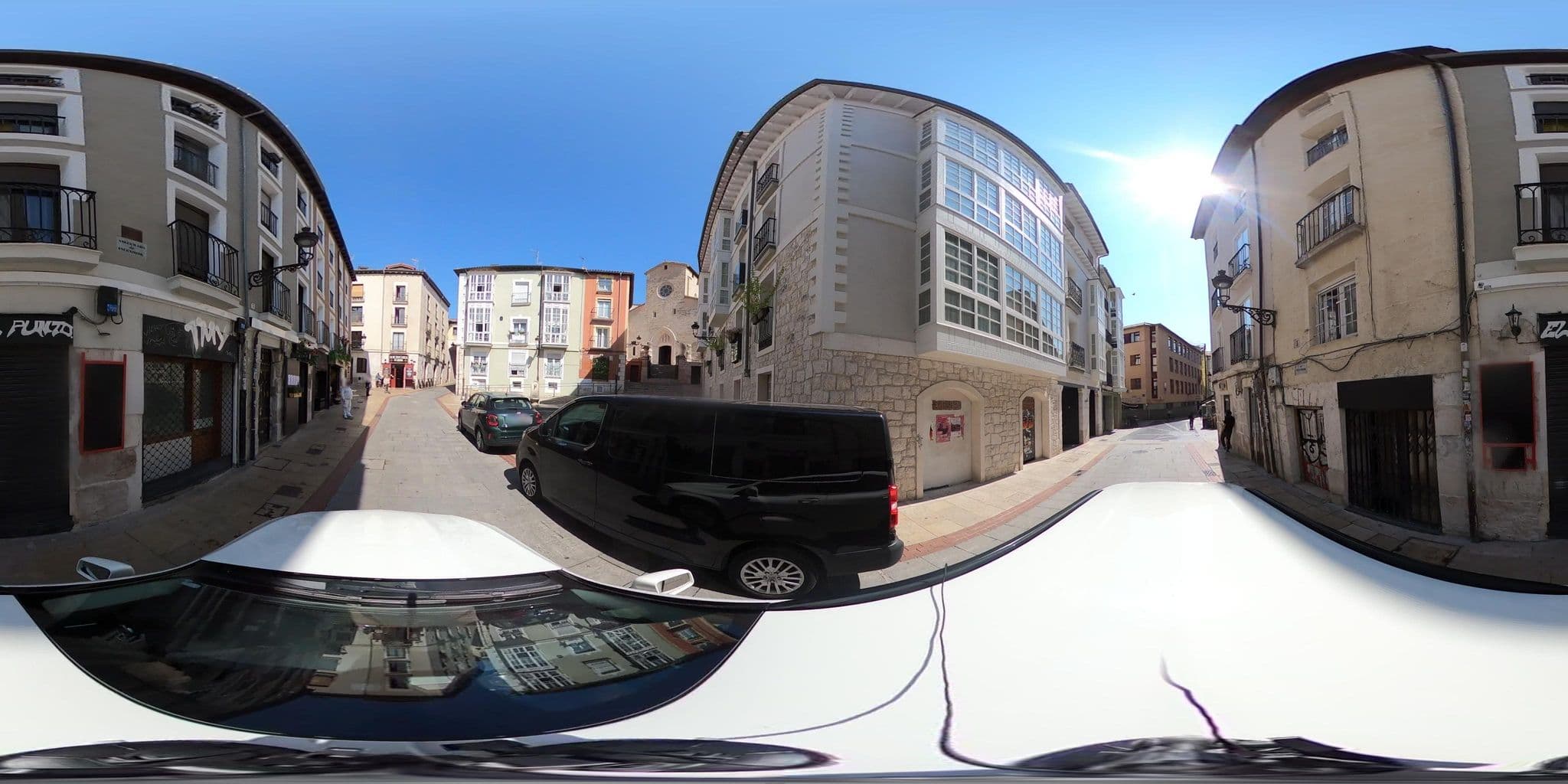 Street view near Hotel Rice Palacio de los Blasones, Burgos — © sanjorgepinho (CC BY-SA · Mapillary)