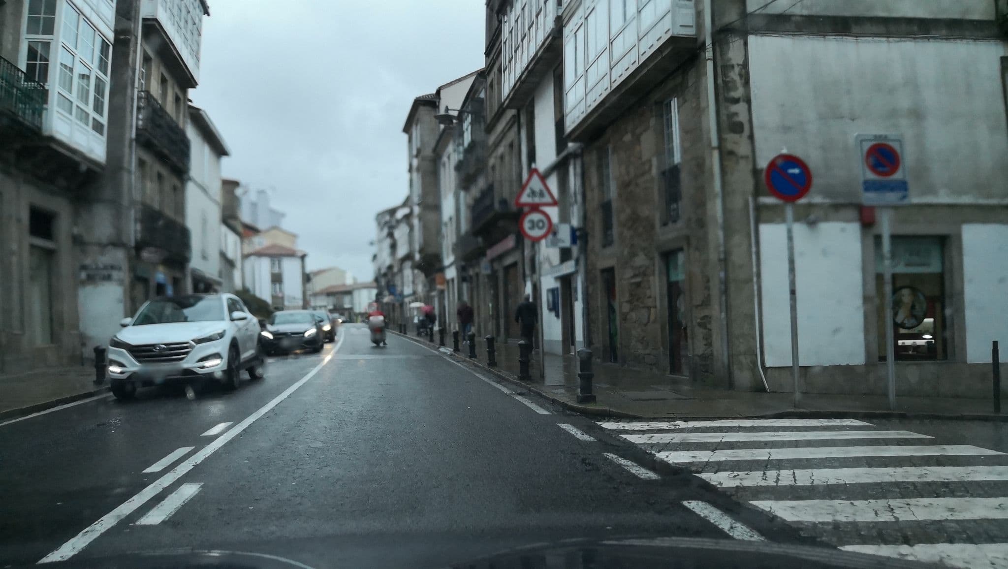 Street view near Residencia Hedrass, Santiago de Compostela