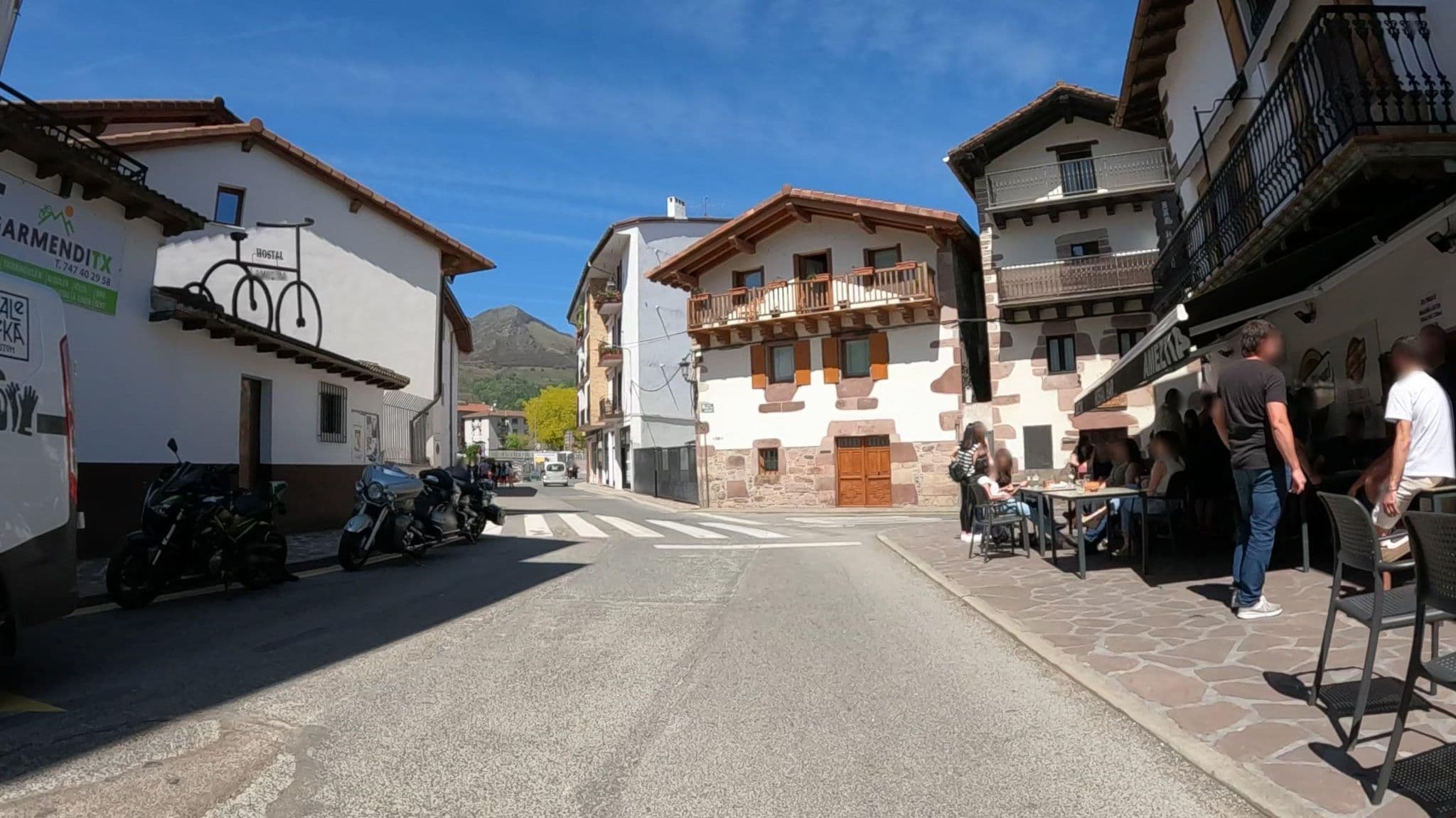 Street view near Hostal Ameztia, Doneztebe-Santesteban — © mikelo (CC BY-SA · Mapillary)