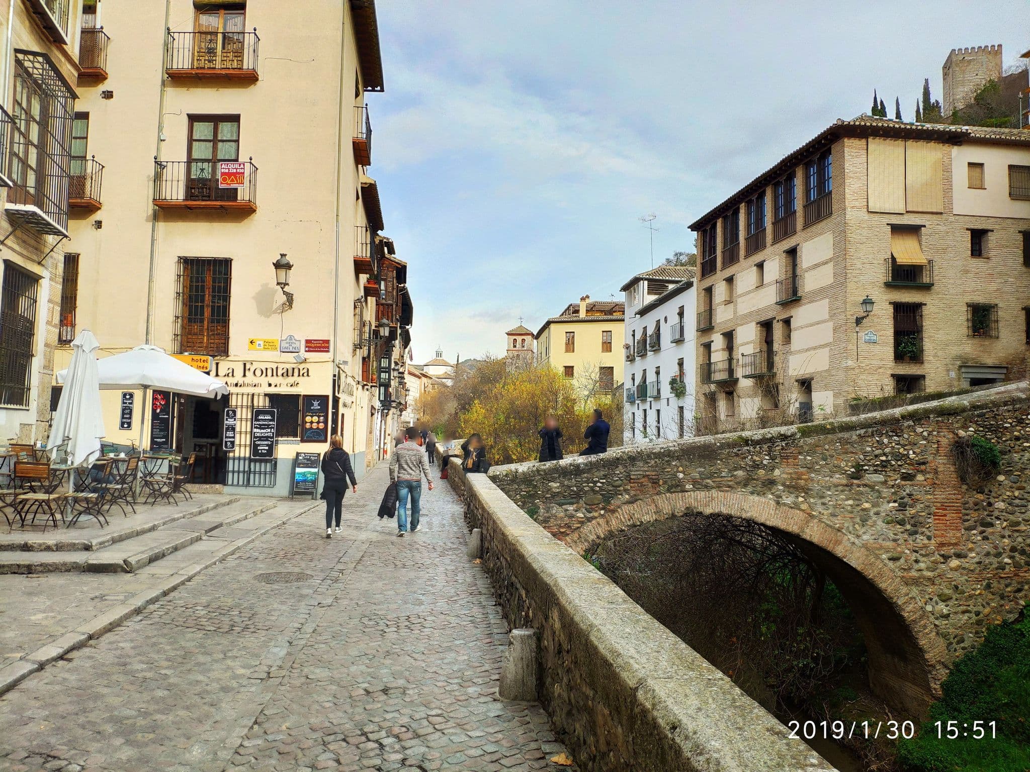 Street view near Hotel Palacio de Santa Inés, Granada