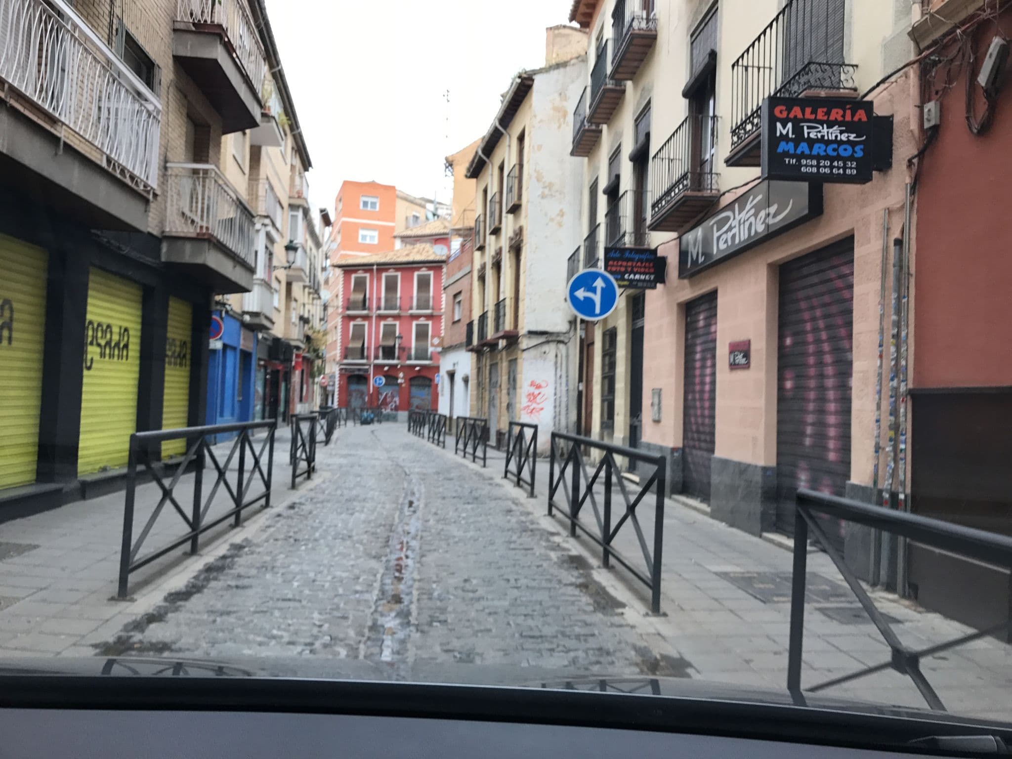 Street view near Hotel Palacio de Santa Paula, Granada
