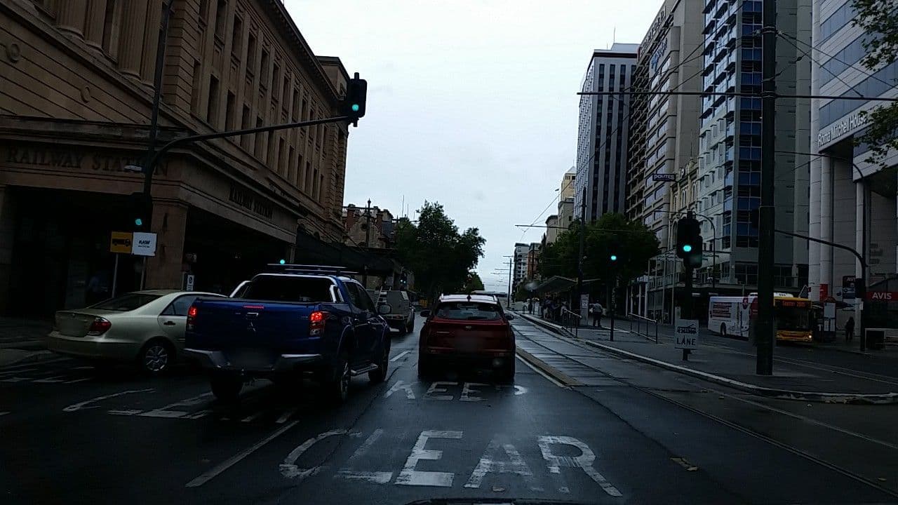 Street view near Mercure Grosvenor Hotel, Adelaide — © didz (CC BY-SA · Mapillary)
