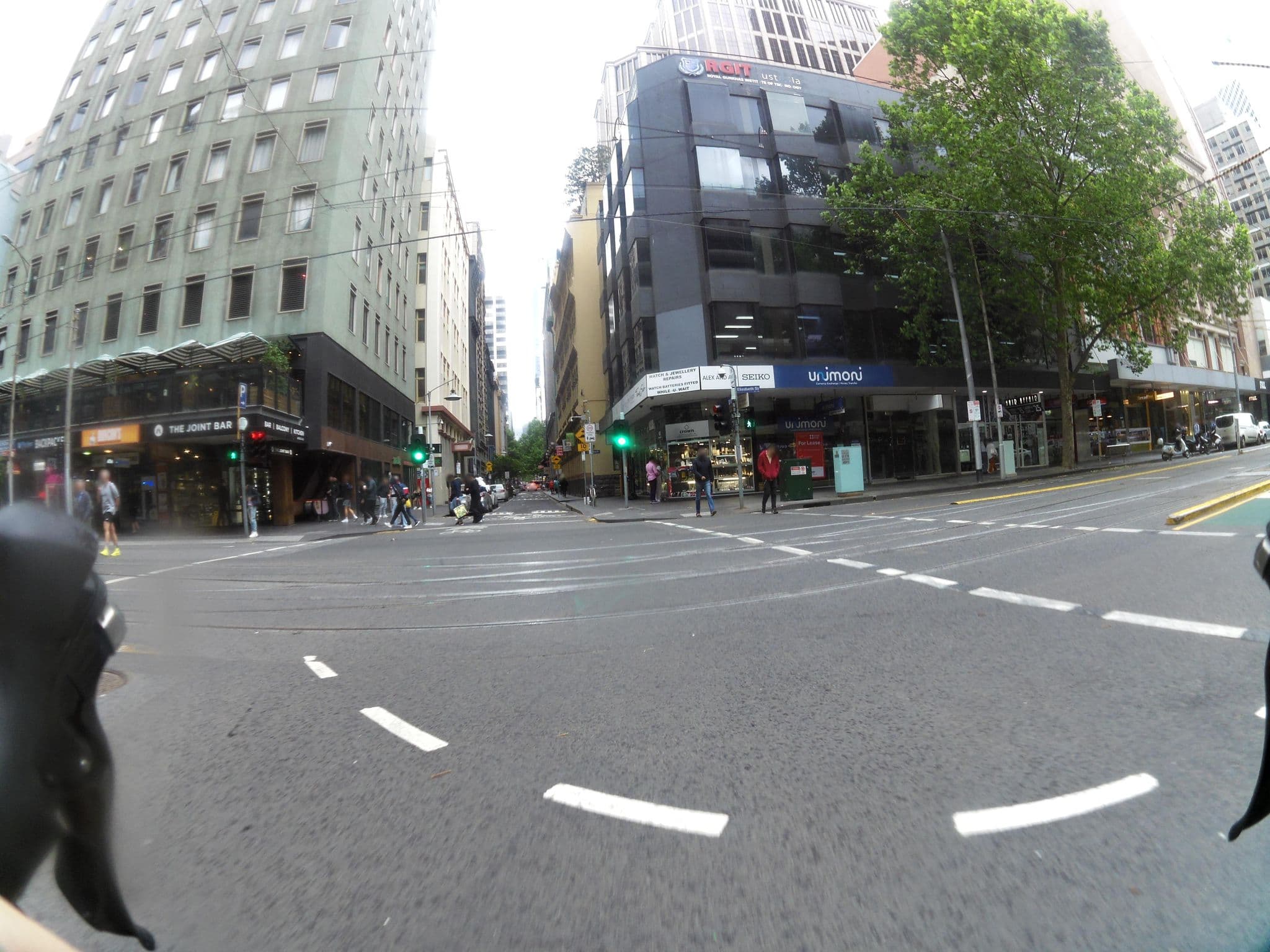 Street view near Flinders Station Hotel, Melbourne City Centre — © skillsy (CC BY-SA · Mapillary)