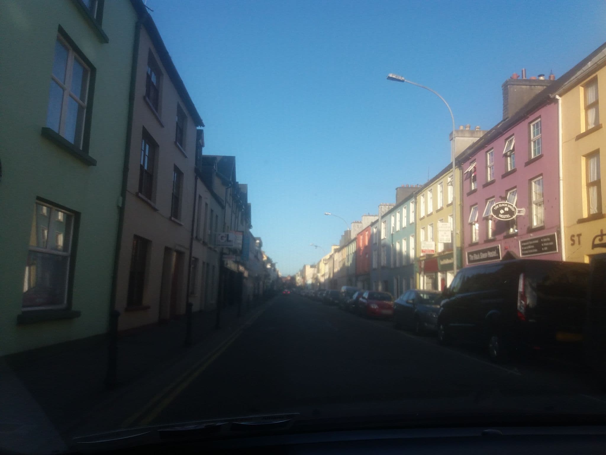 Street view near The Black Sheep Hostel, Killarney