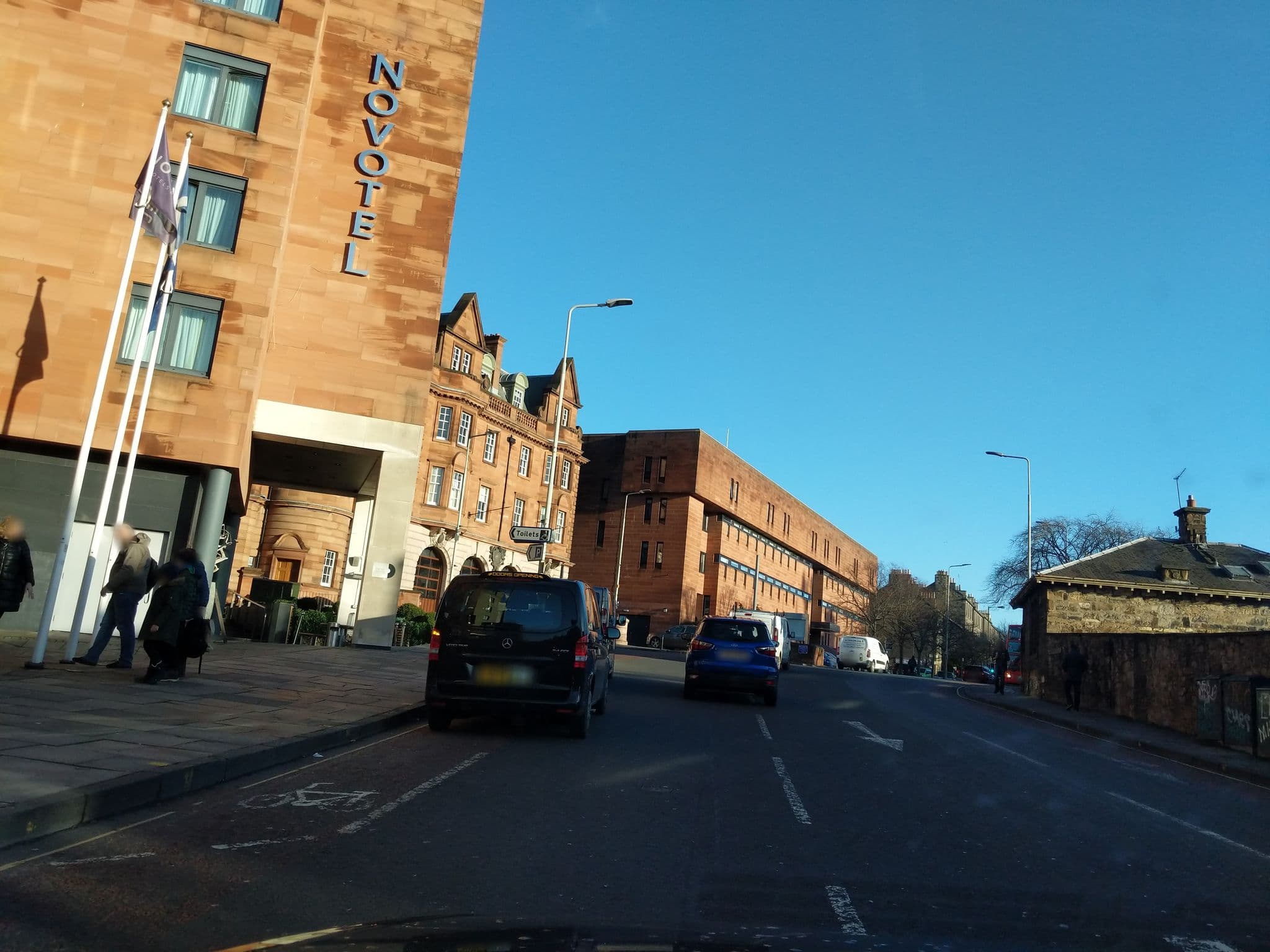 Street view near Novotel, Edinburgh