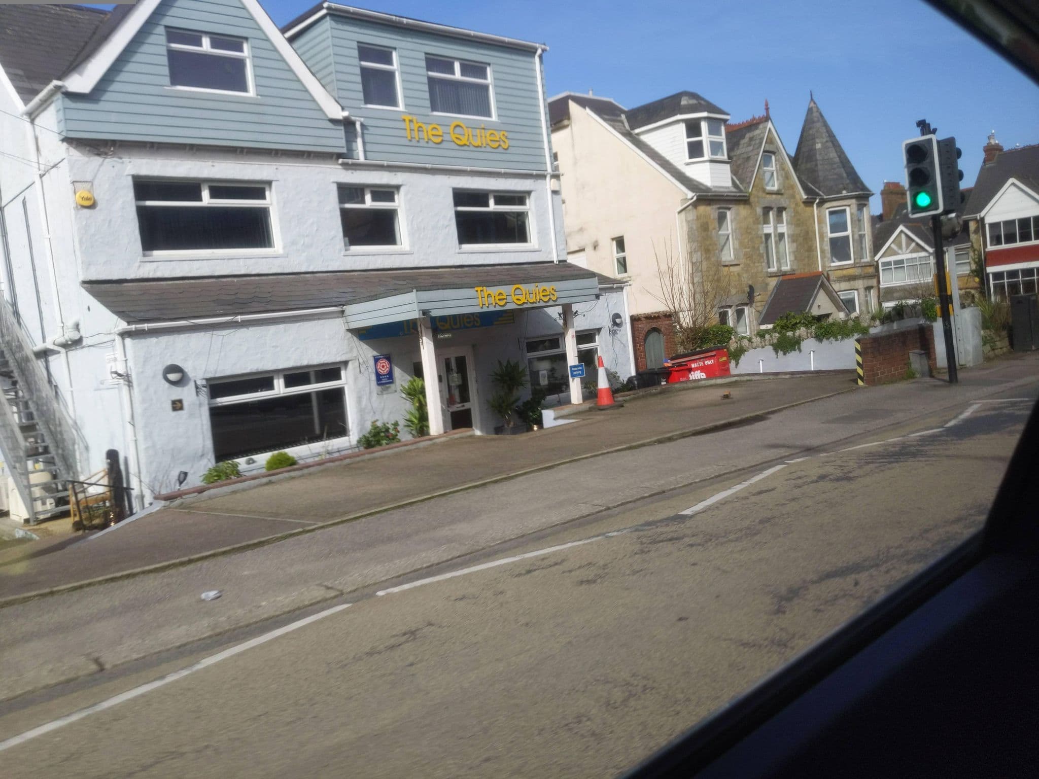 Street view near The Quies Hotel, Newquay