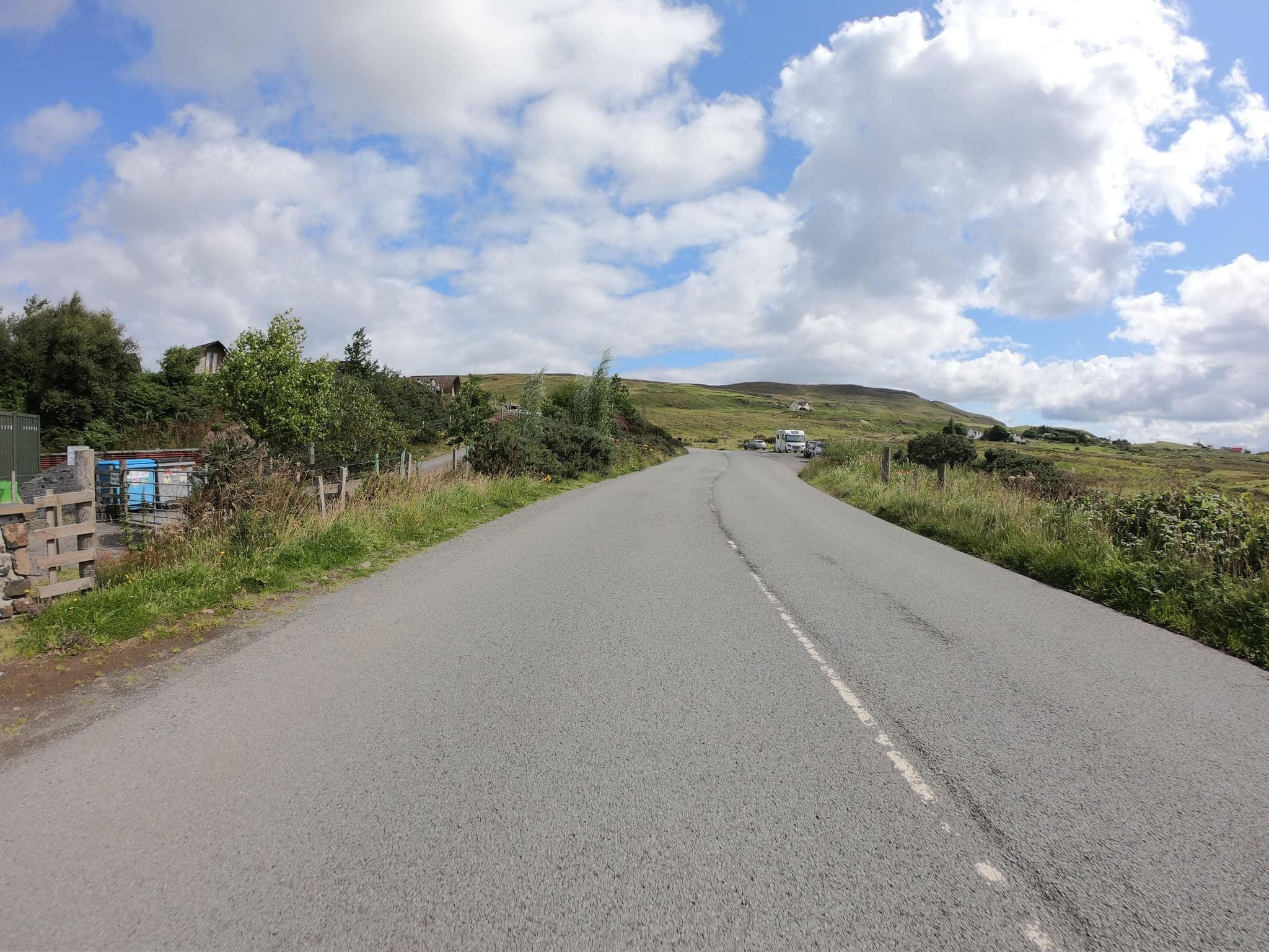Street view near Portree wigwams, Portree