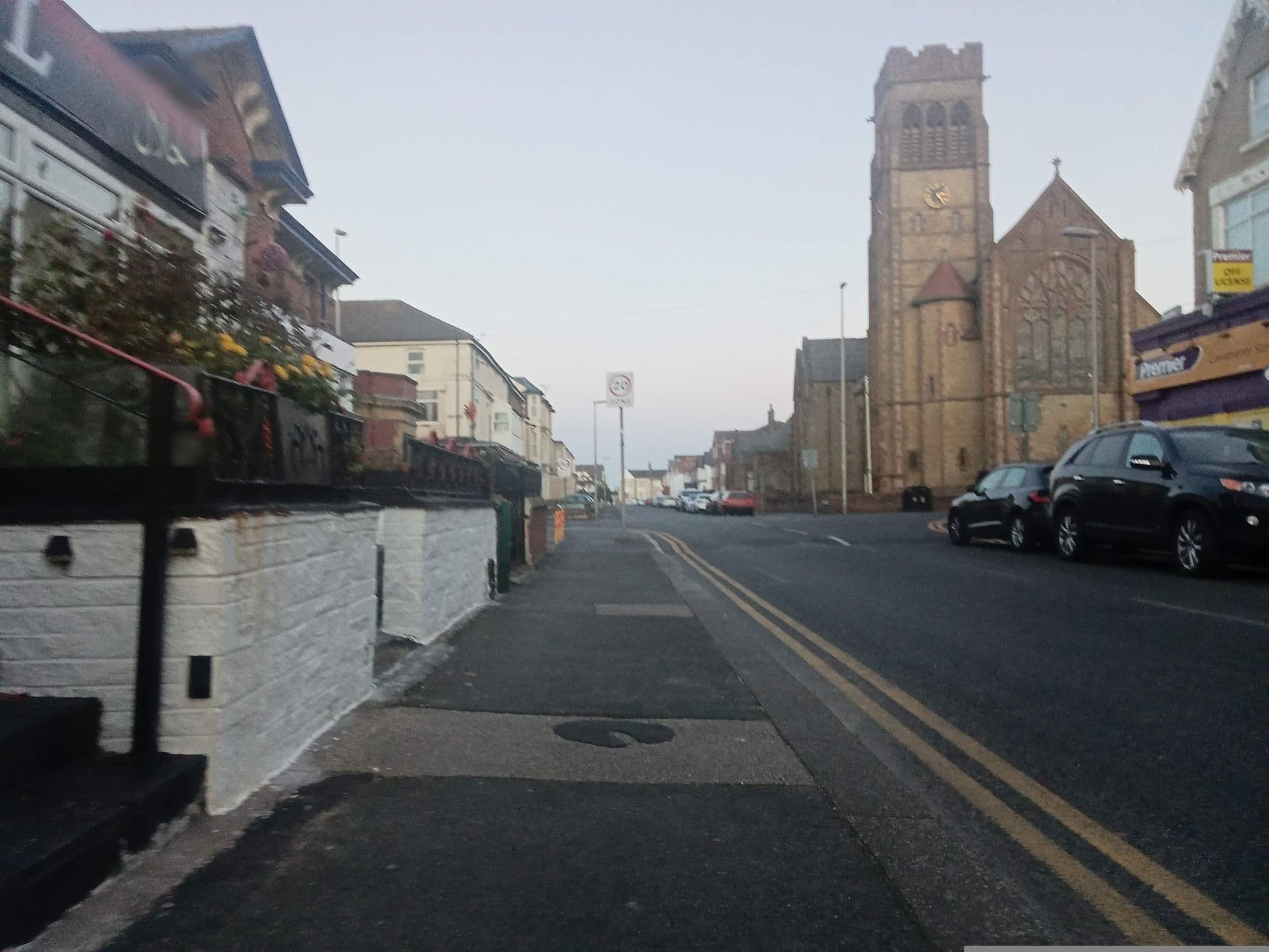Street view near Hilbre Hotel, Blackpool