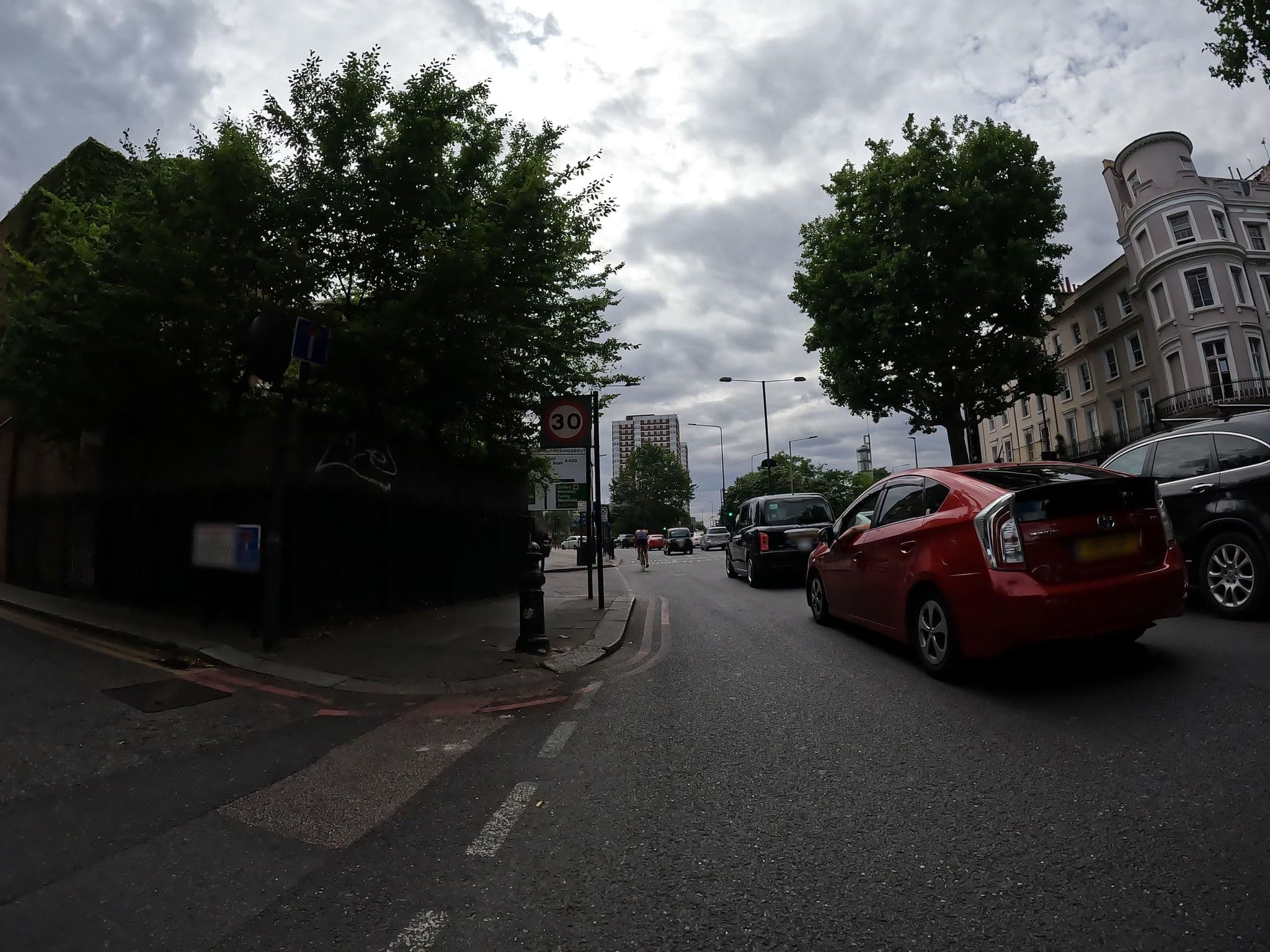 Street view near Hilton London Kensington, Shepherds Bush — © erias (CC BY-SA · Mapillary)