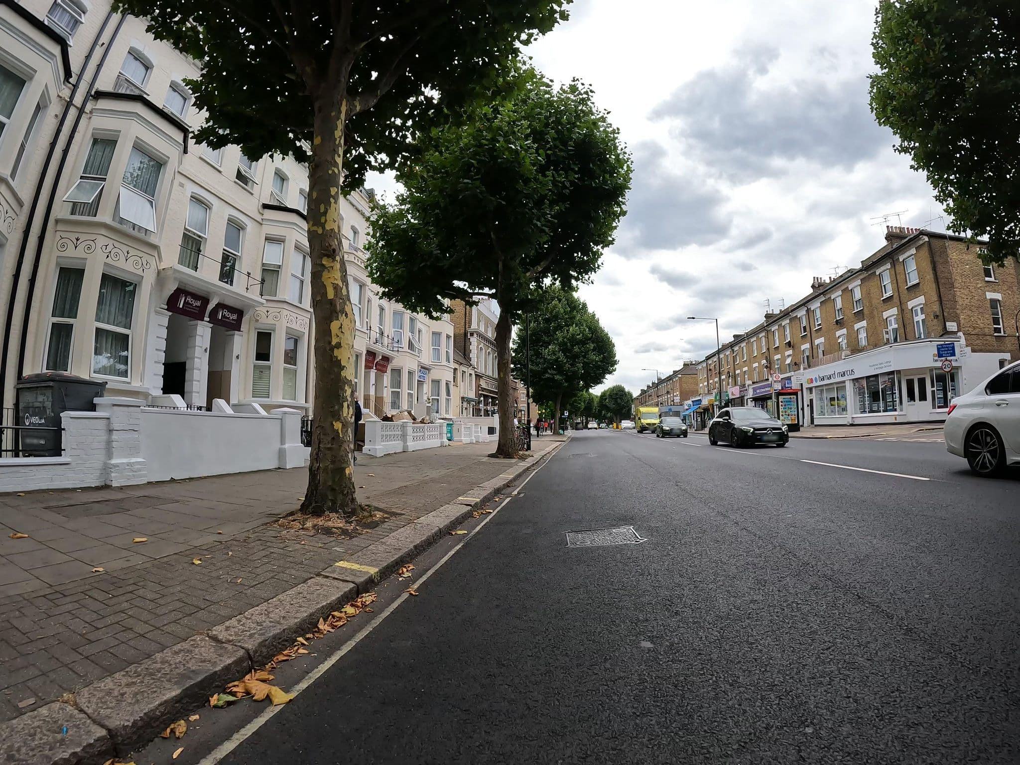 Street view near Royal London Hotel By Saba, Shepherds Bush — © erias (CC BY-SA · Mapillary)
