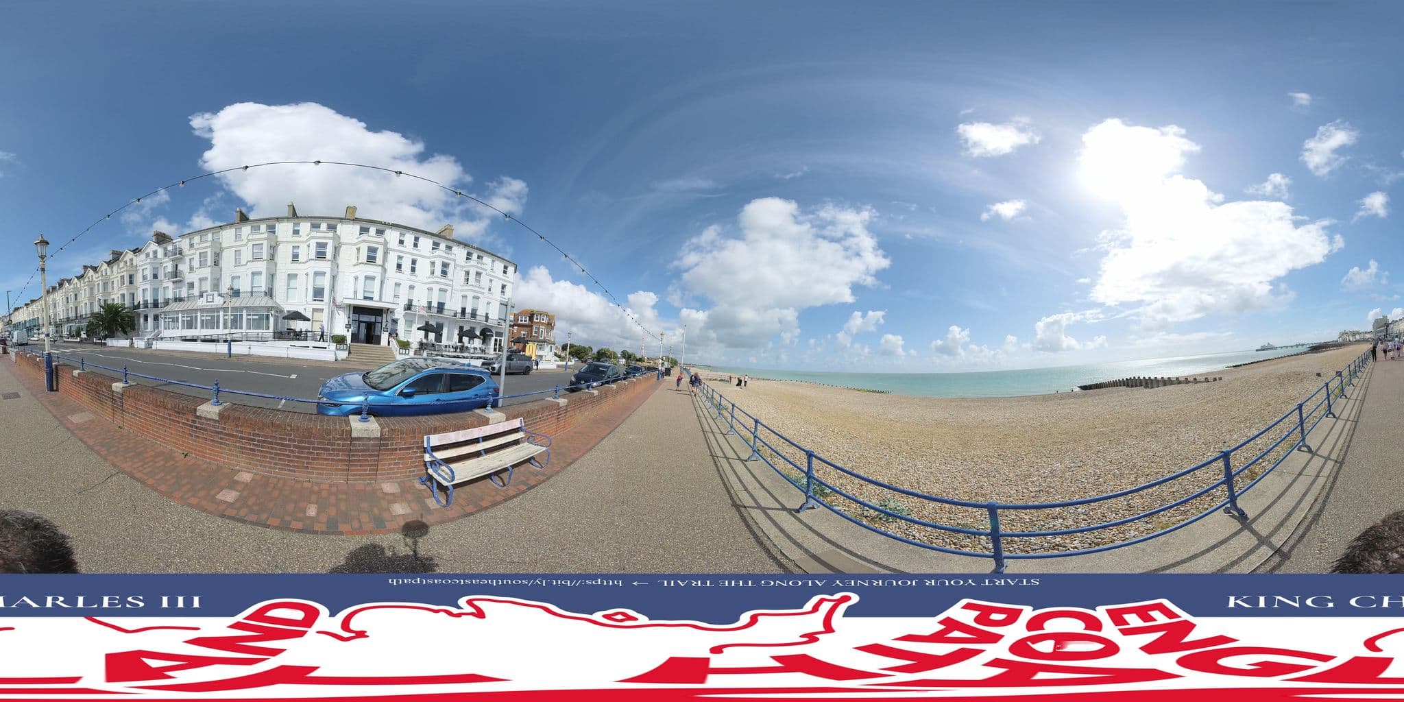 Street view near The Langham Hotel, Eastbourne — © EnglandCoastPath (CC BY-SA · Mapillary)