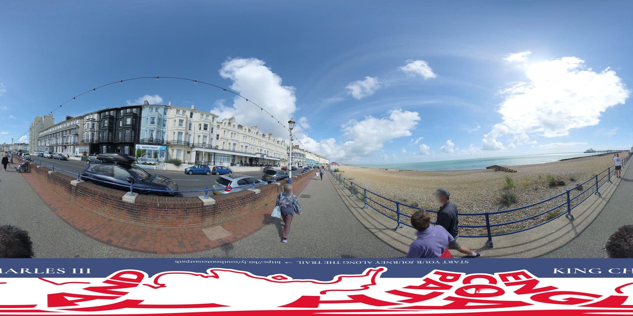 Street view near Beach Front Guest House, Eastbourne — © EnglandCoastPath (CC BY-SA · Mapillary)