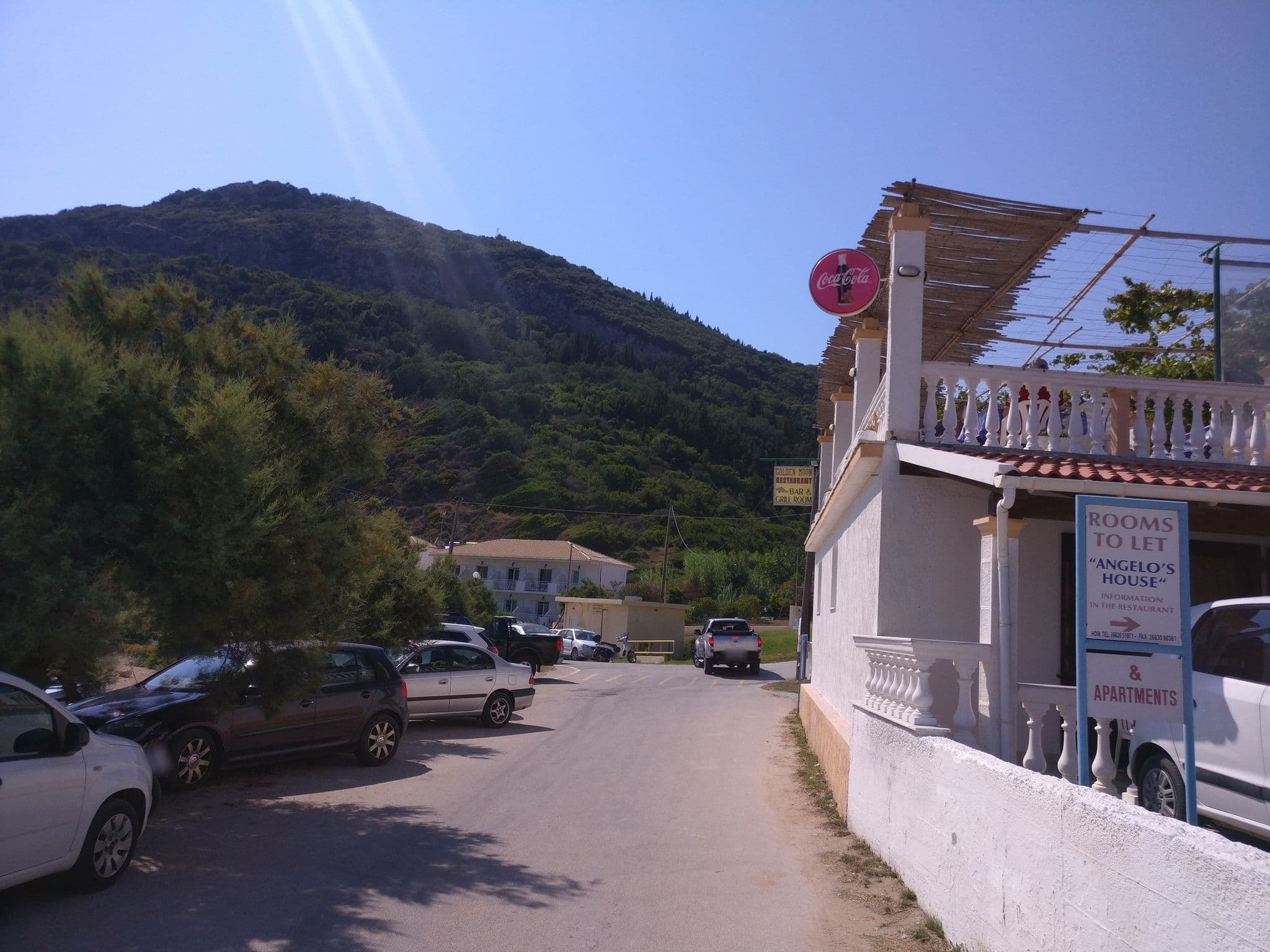 Street view near Angelos Rooms, Agios Georgis