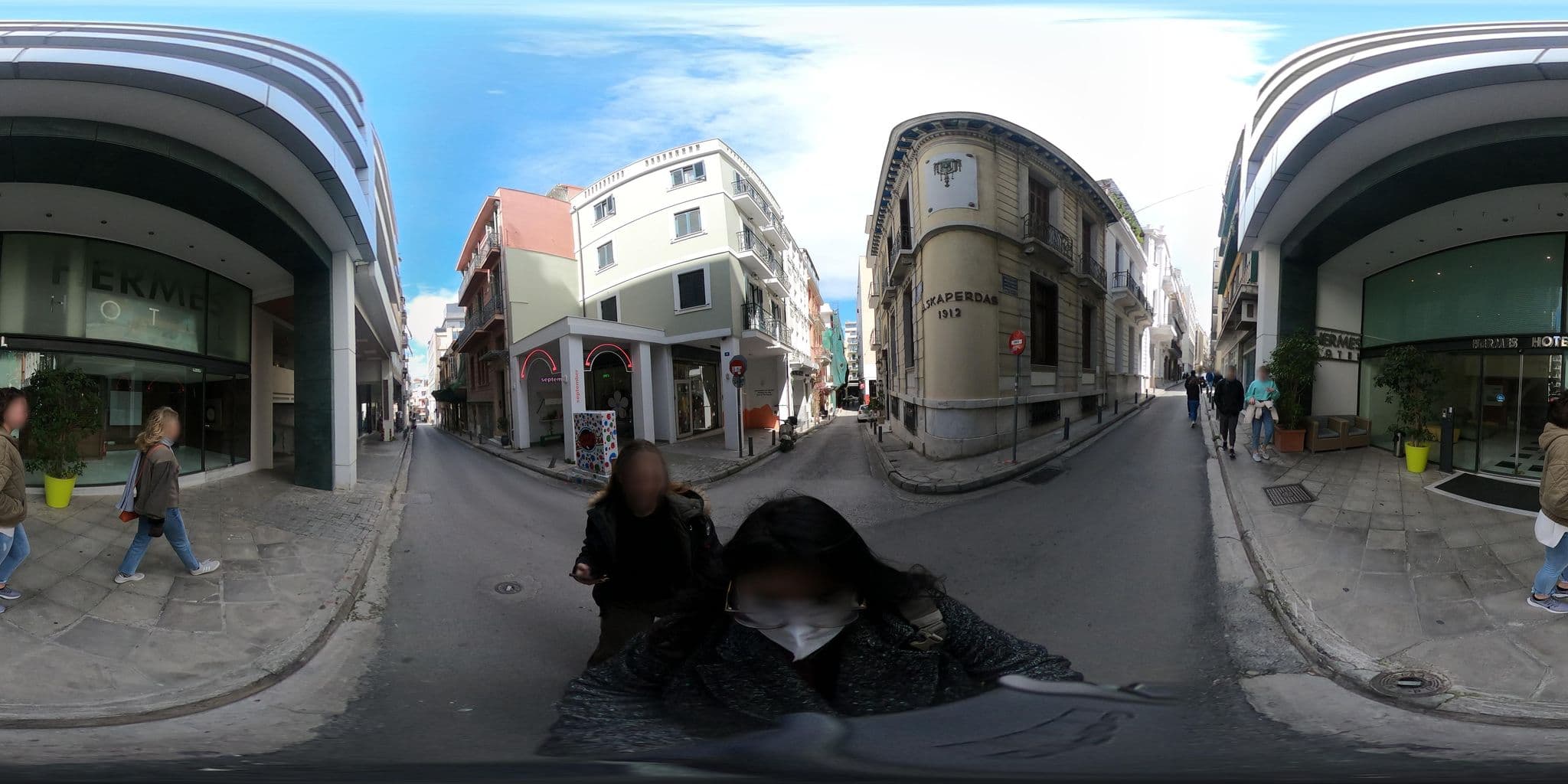 Street view near Omiros, Athens