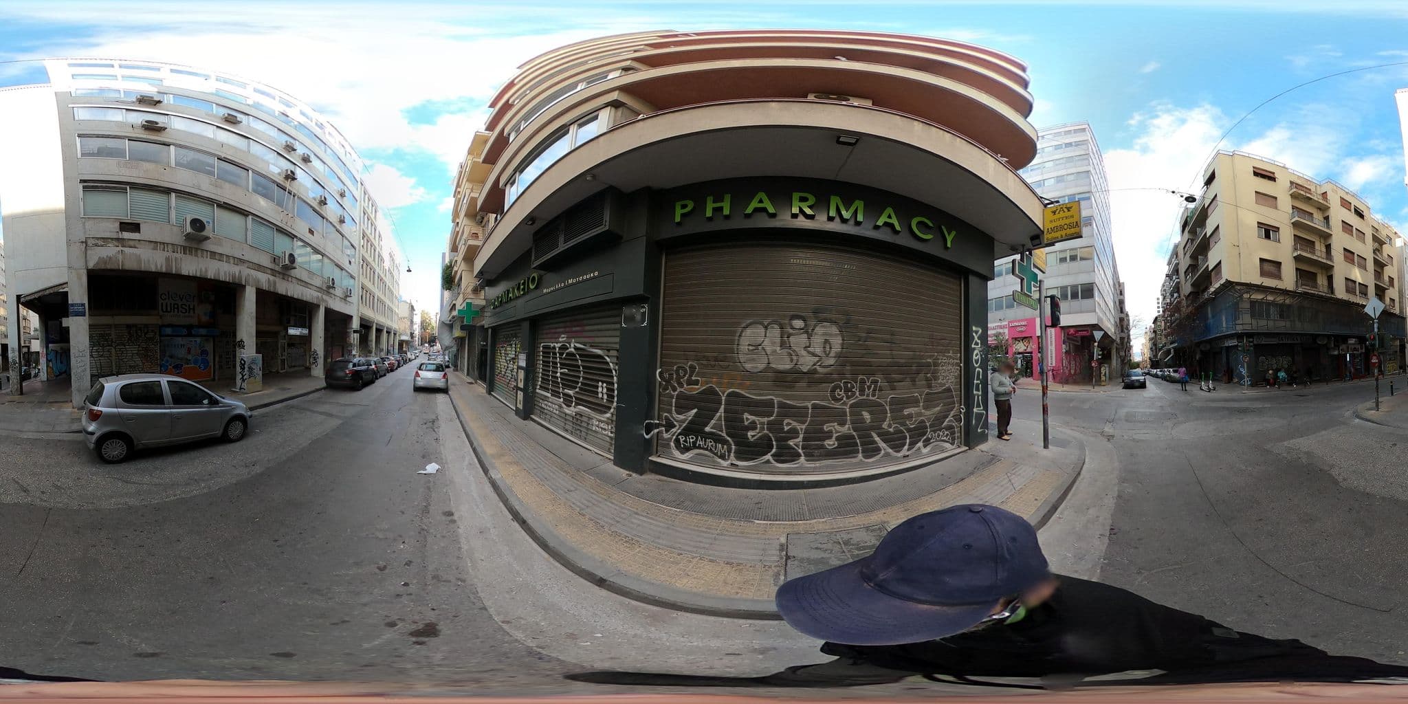 Street view near Amvrosia, Athens — © costasl (CC BY-SA · Mapillary)
