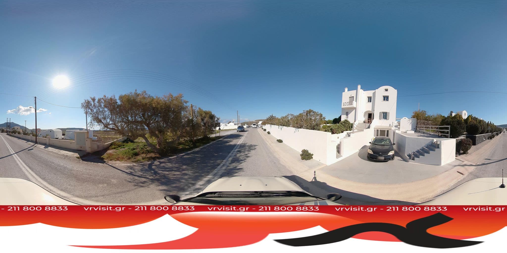 Street view near Hemera Holiday Home villa on Santorini, Emporeío — © VRvisit (CC BY-SA · Mapillary)