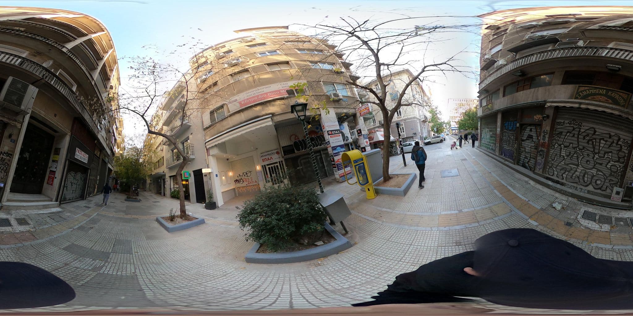 Street view near Retroverse Hostel, Athens