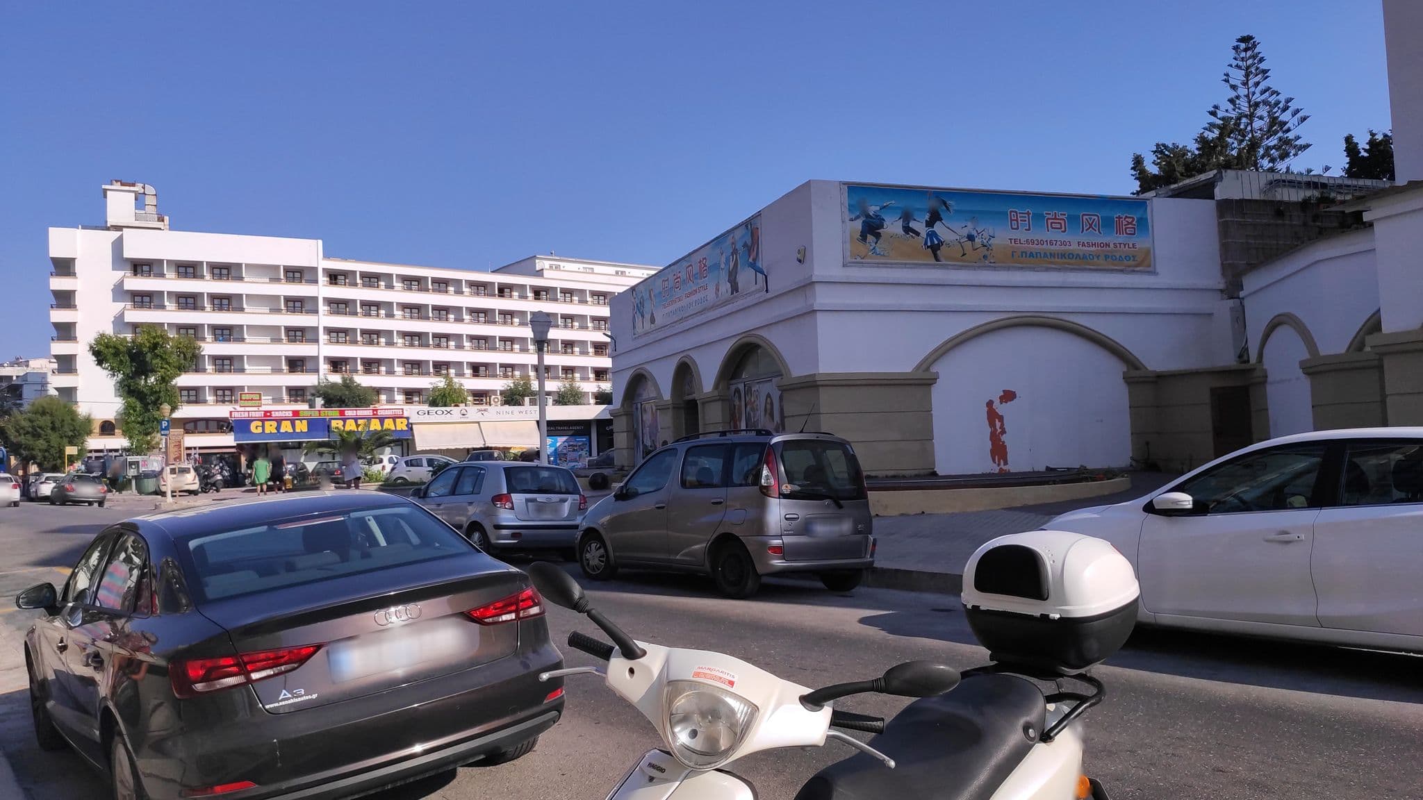 Street view near Mitsis La Vita Beach Hotel, Ródos