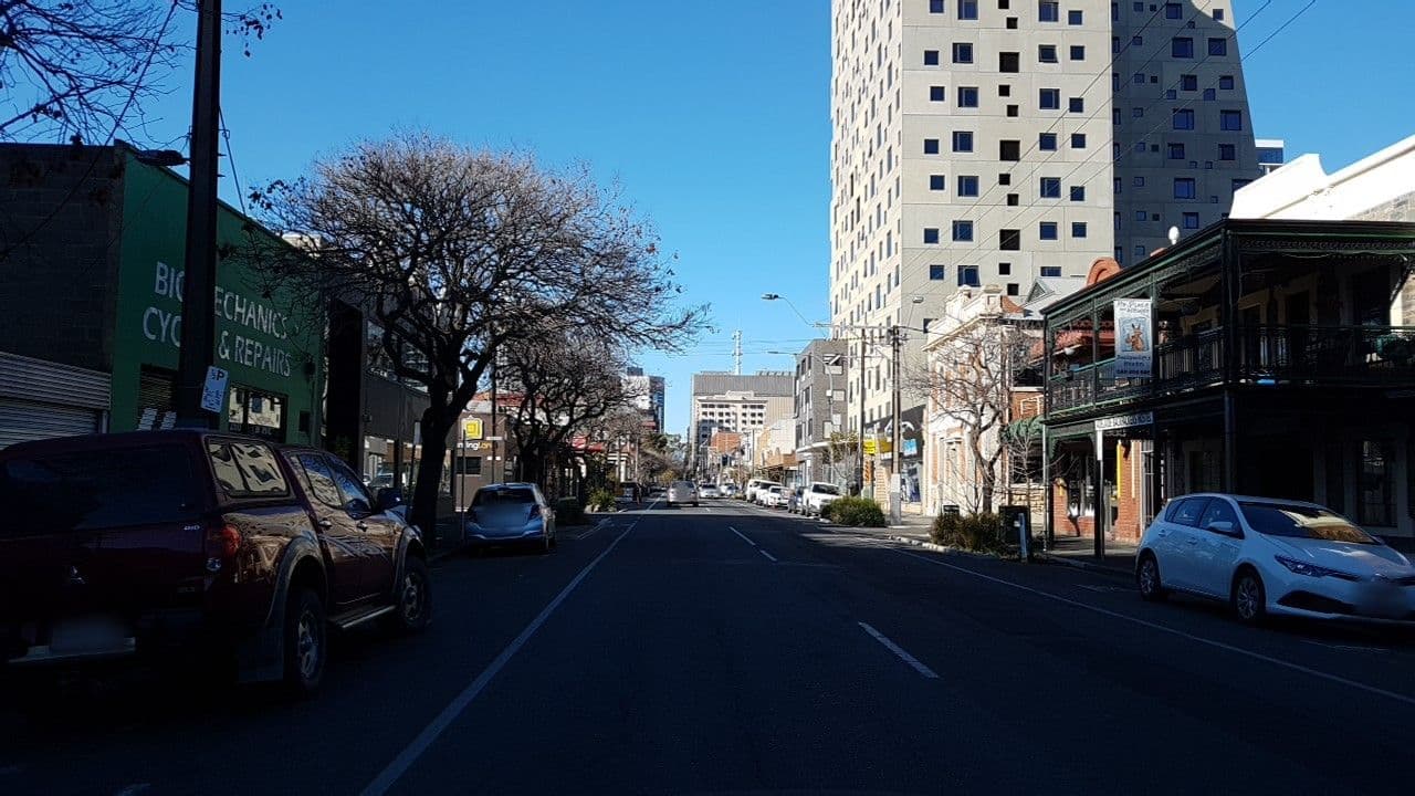 Street view near My Place & Adelaide Backpackers Hostel, Adelaide — © didz (CC BY-SA · Mapillary)