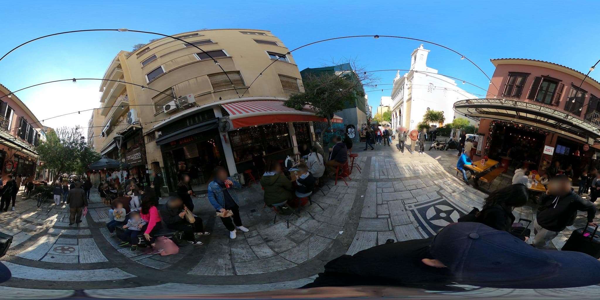 Street view near Hellenic Vibes Smart Hotel, Athens — © costasl (CC BY-SA · Mapillary)