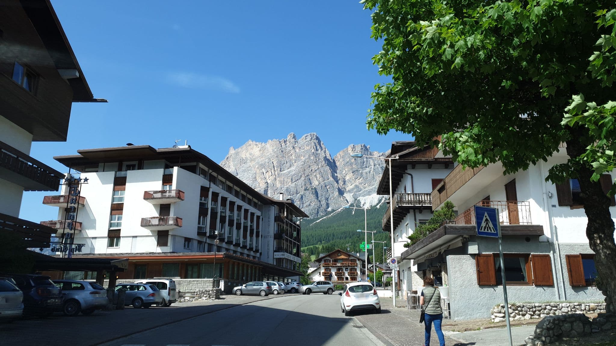 Street view near Hotel Europa, Cortina d'Ampezzo