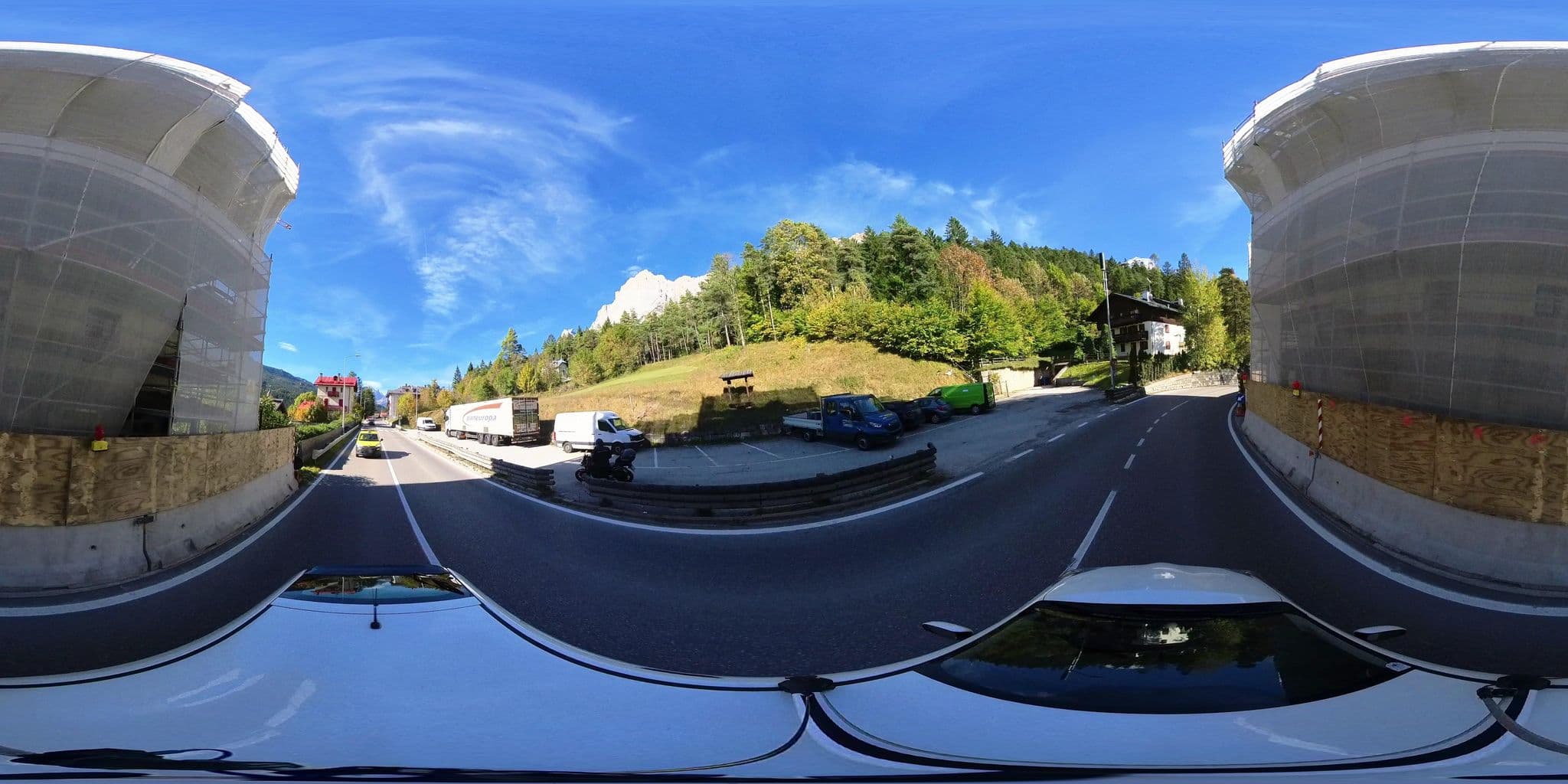 Street view near Hotel Cima Belpra, Cortina d'Ampezzo