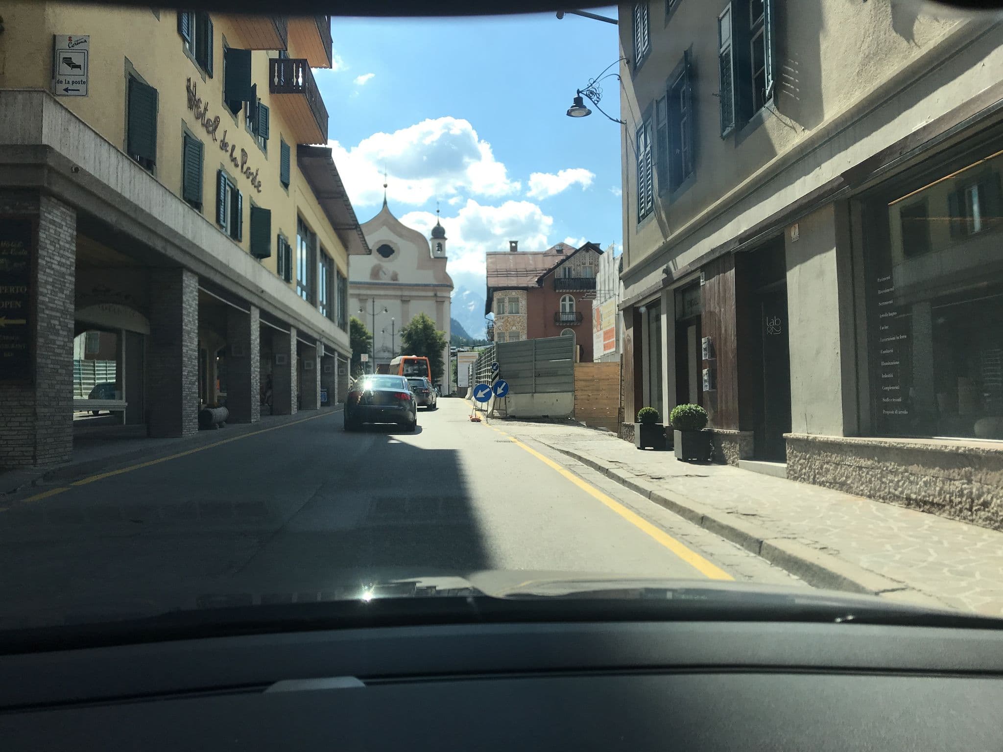 Street view near Hotel de la Poste, Cortina d'Ampezzo