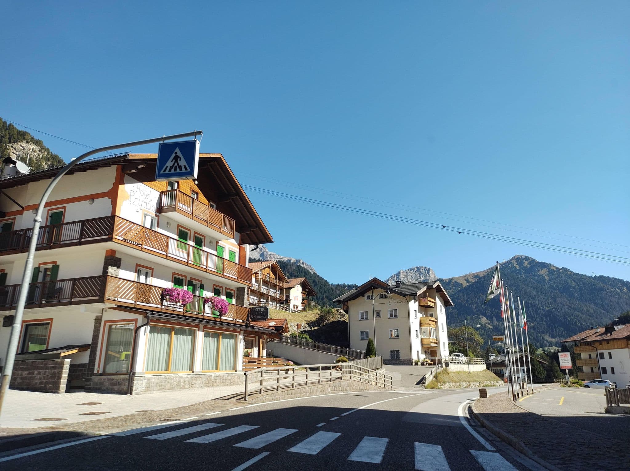 Street view near Hotel Primula, Canazei
