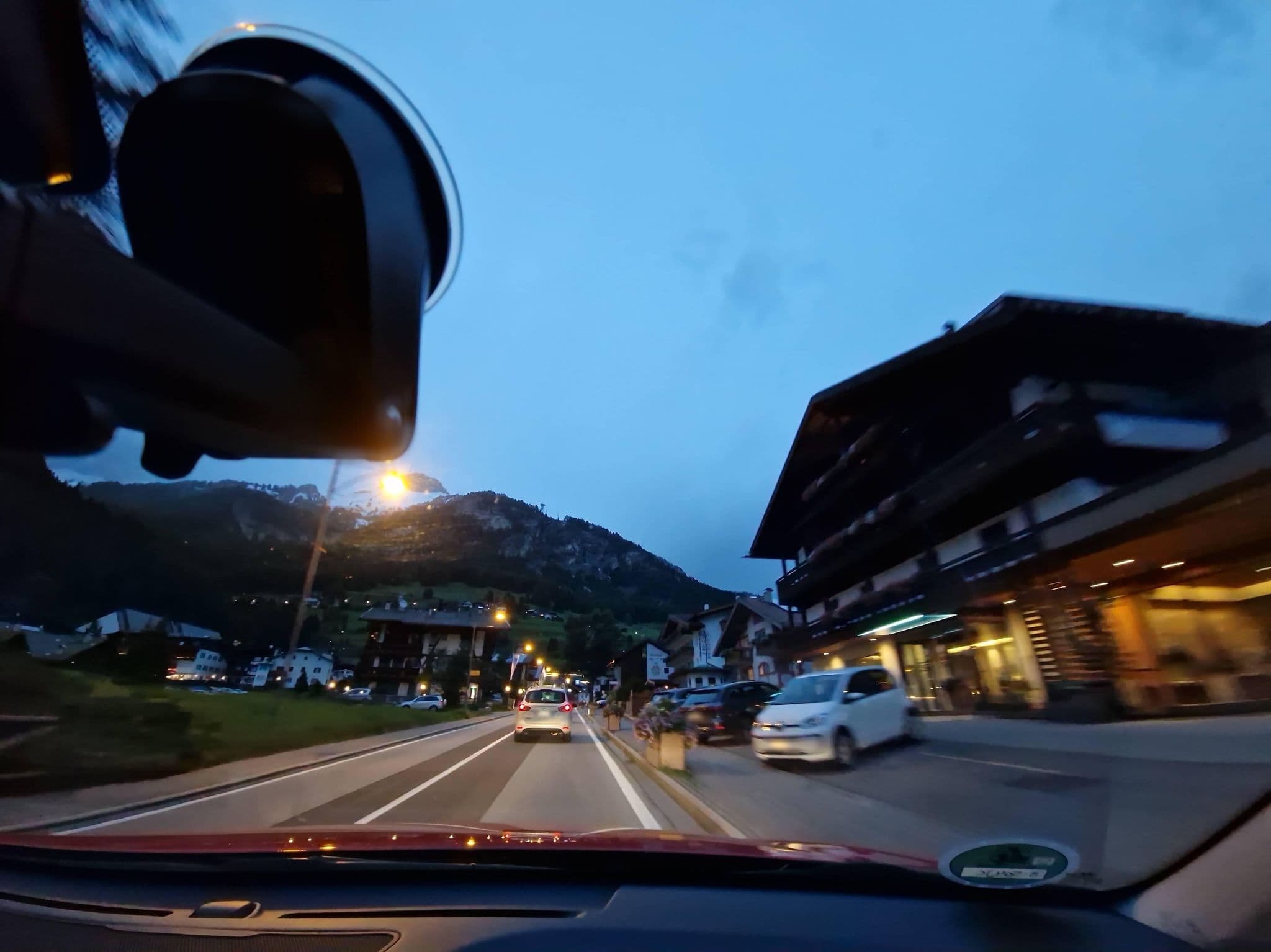 Street view near Hotel Alpi, Canazei