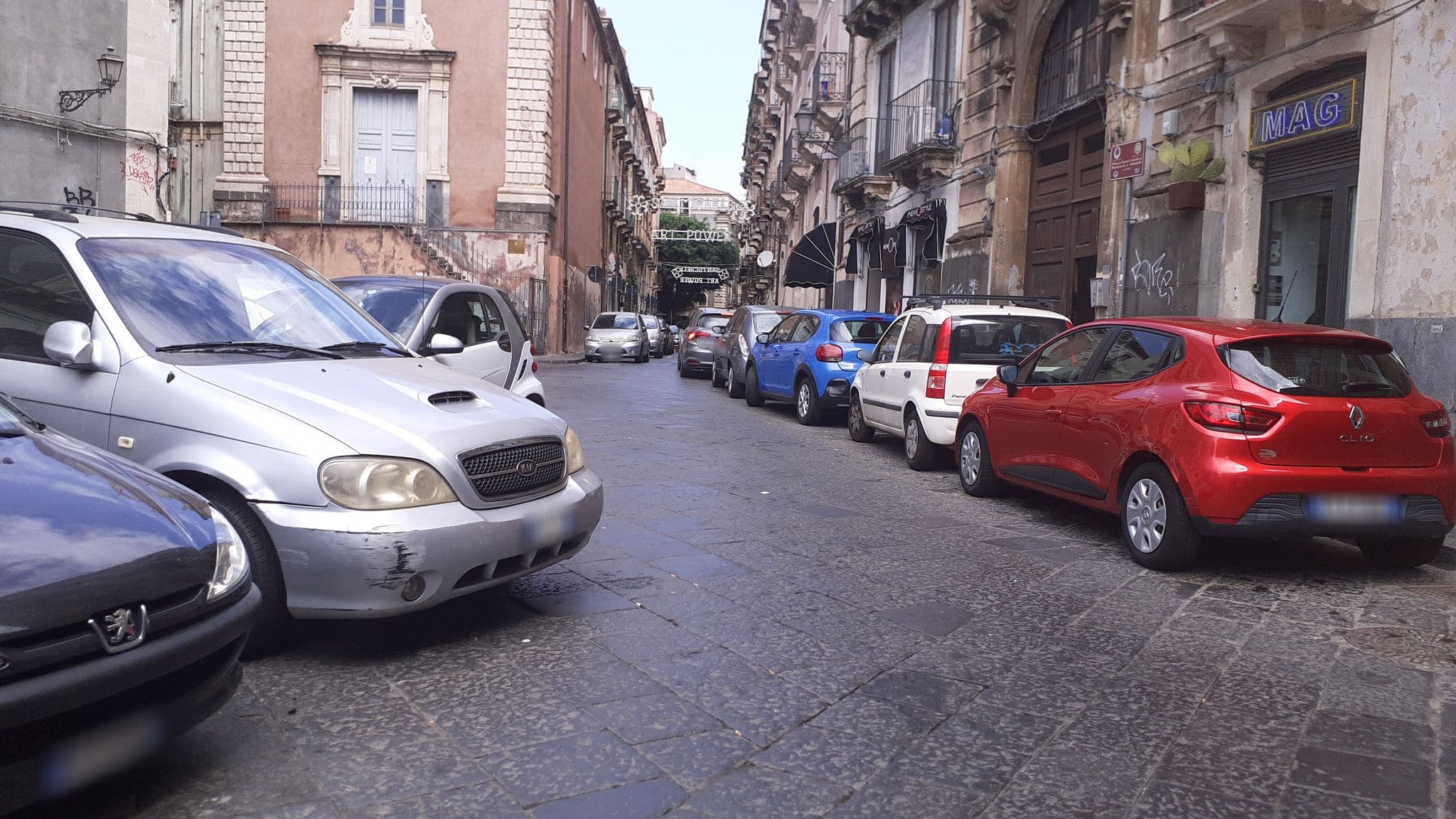 Street view near Manganelli Palace Hotel, Catania