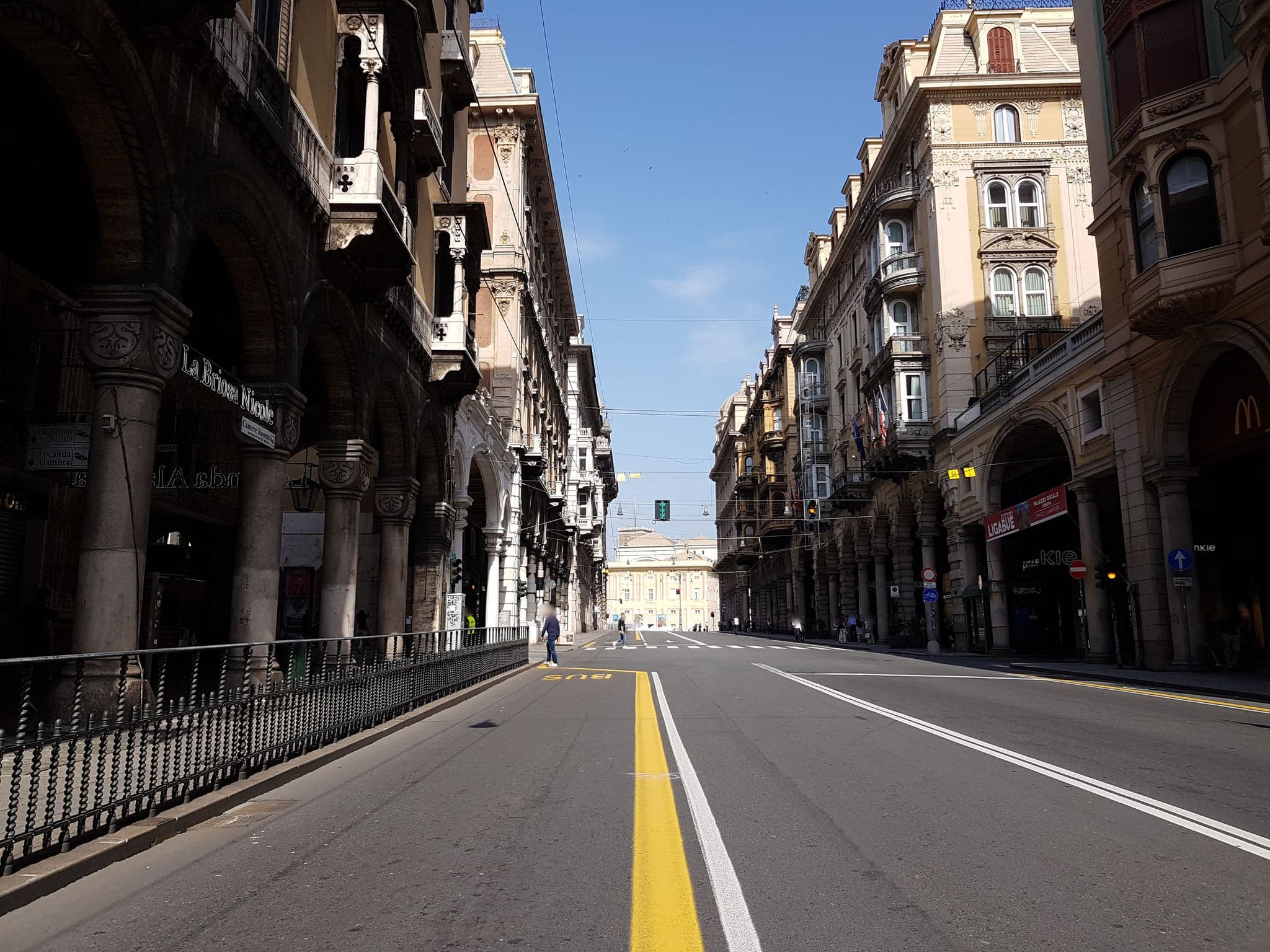 Street view near Locanda Alambra, Genoa