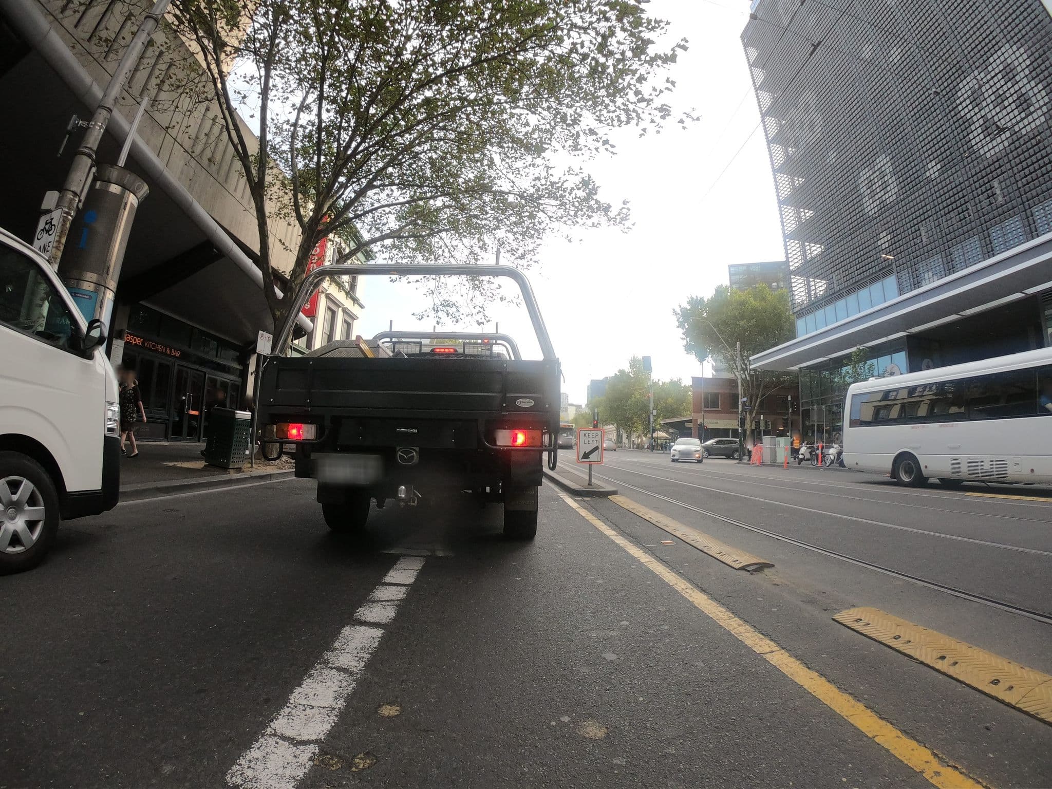 Street view near Lyf on Elizabeth, Melbourne — © eneerhut (CC BY-SA · Mapillary)