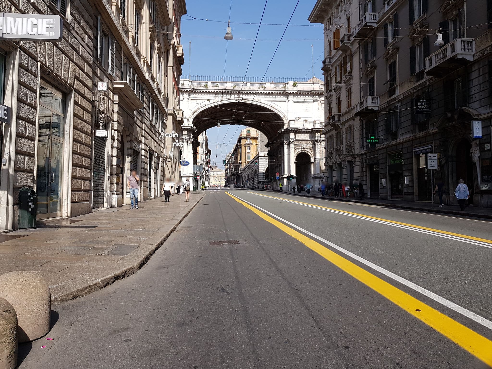 Street view near Hotel Suisse, Genoa