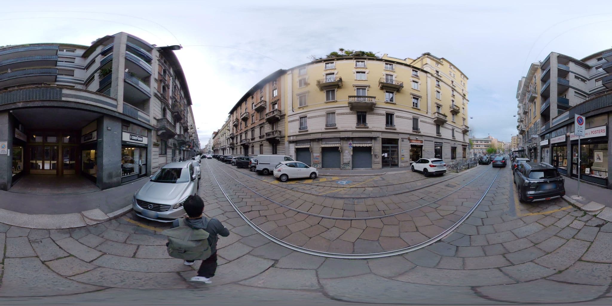 Street view near Hotel del Sole, Brera