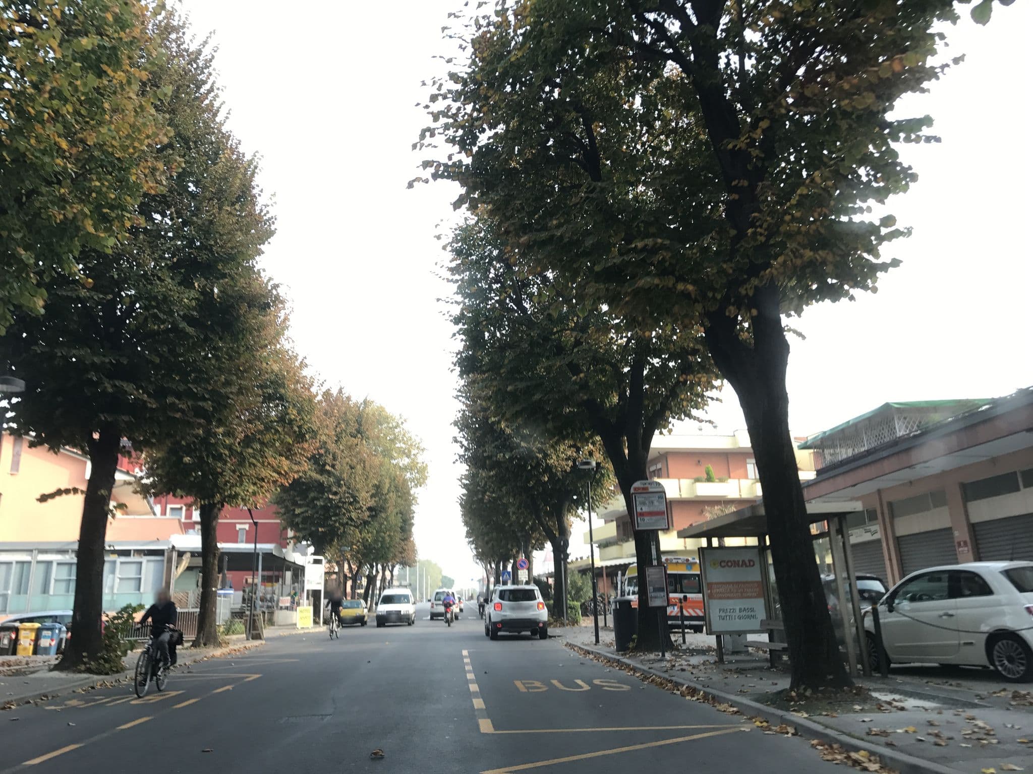 Street view near Hotel Anversa, Rimini
