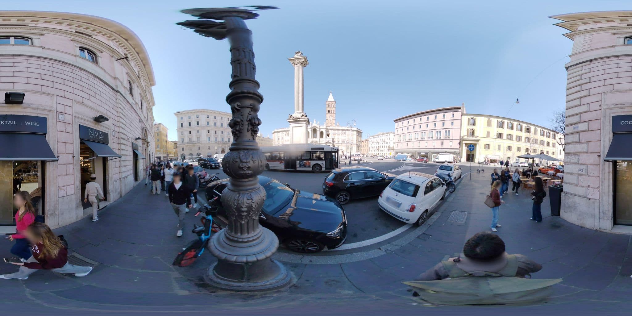 Street view near Mecenate Palace Hotel, Monti