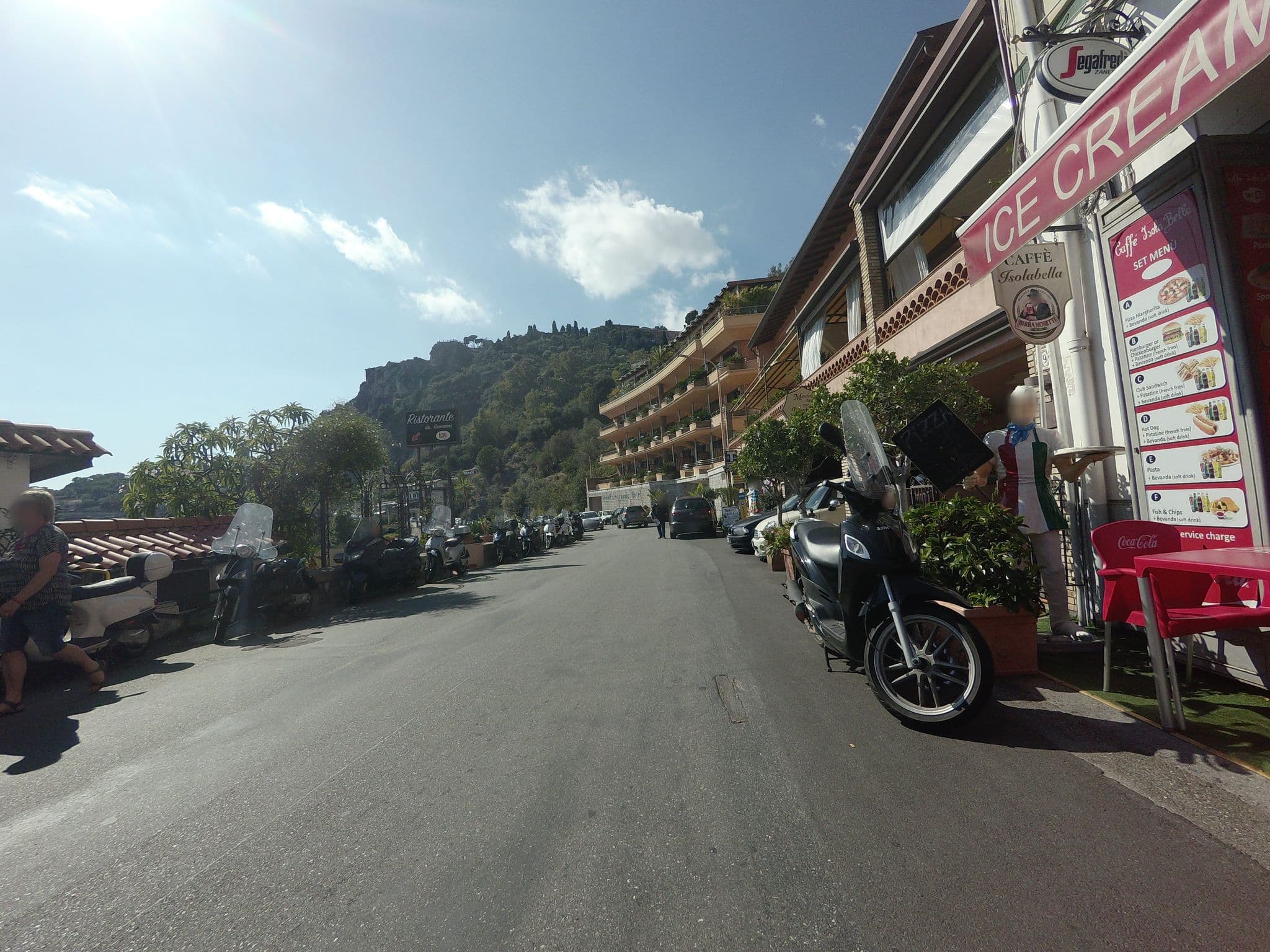 Street view near Mendiola Beach Hotel, Taormina