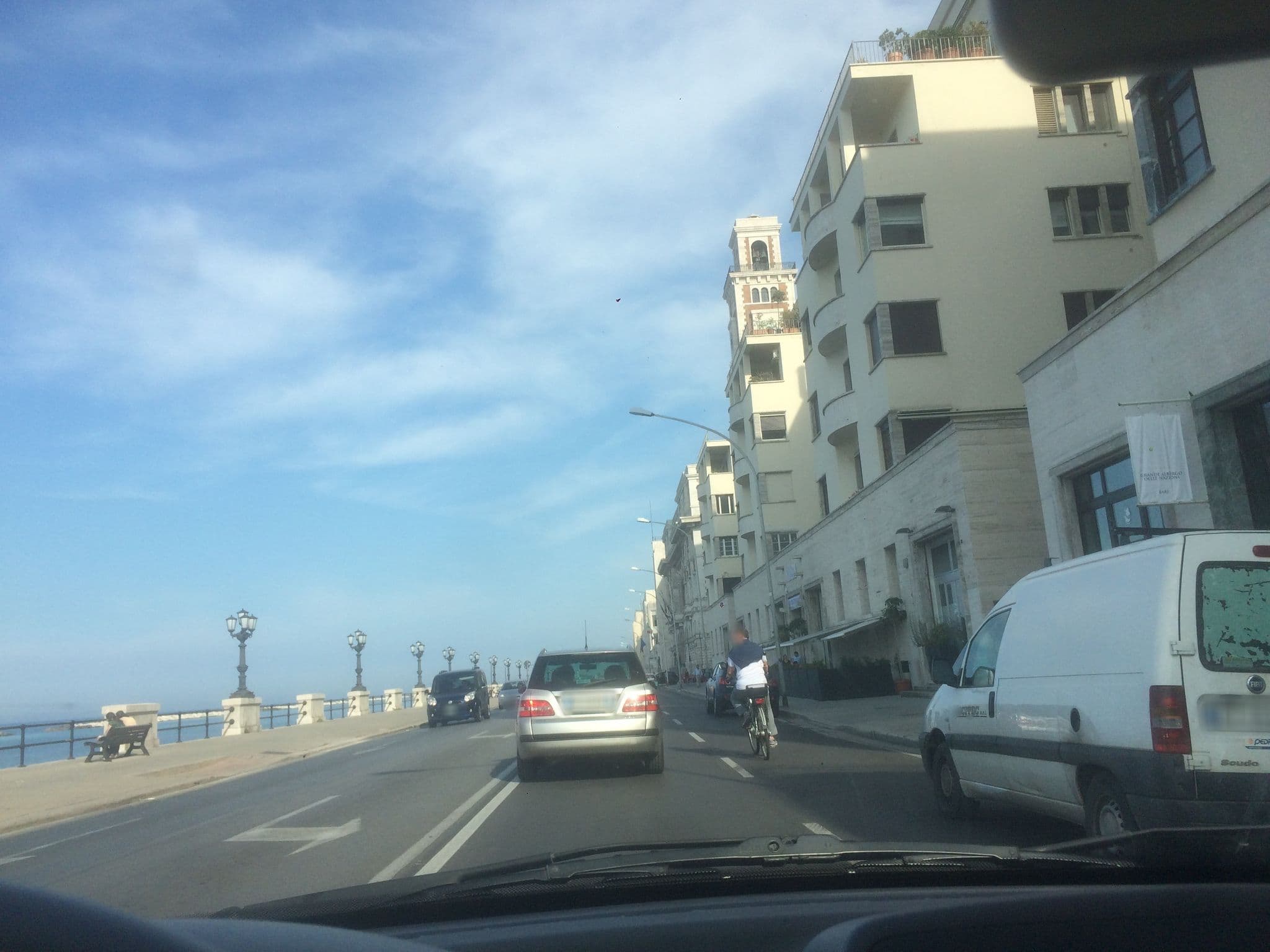 Street view near Grande Albergo delle Nazioni, Bari